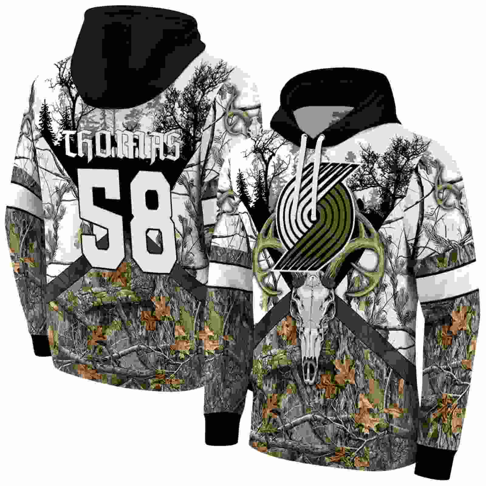 custom portland trail blazers forest silhouette hoodie fashion forward