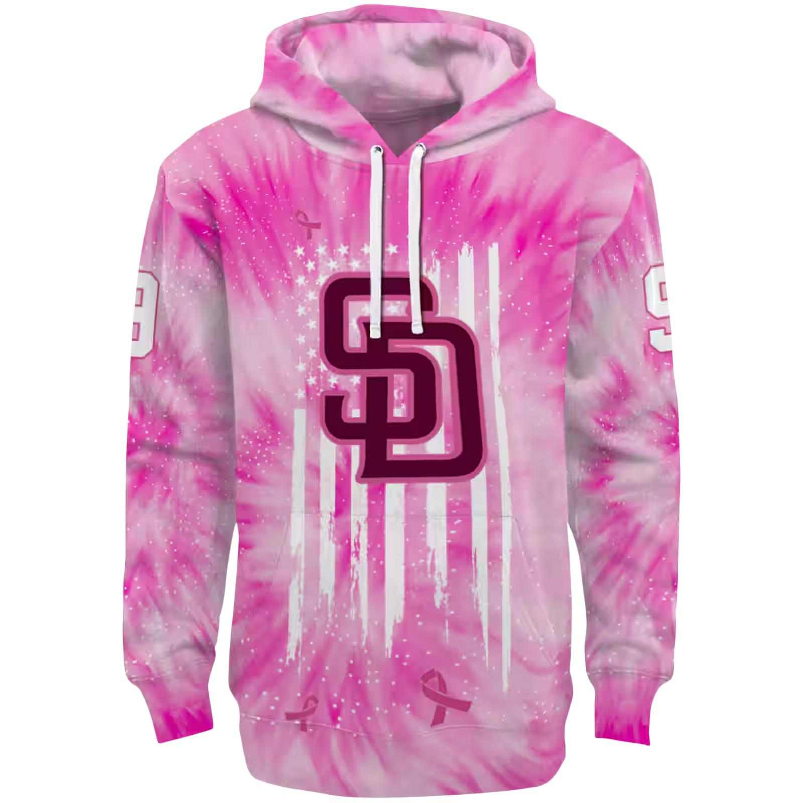 Custom San Diego Padres Cancer Support Pink Hoodie