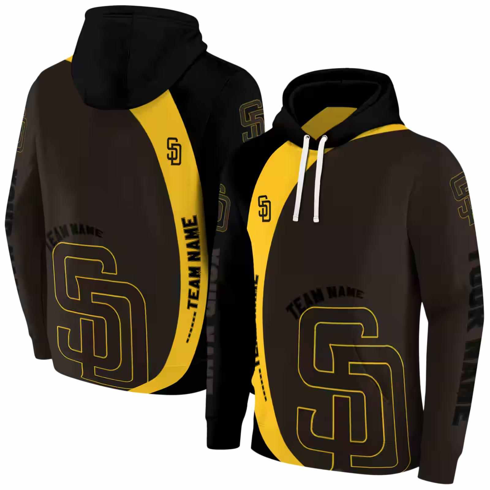 custom san diego padres minimalist design brown black hoodie fashion forward