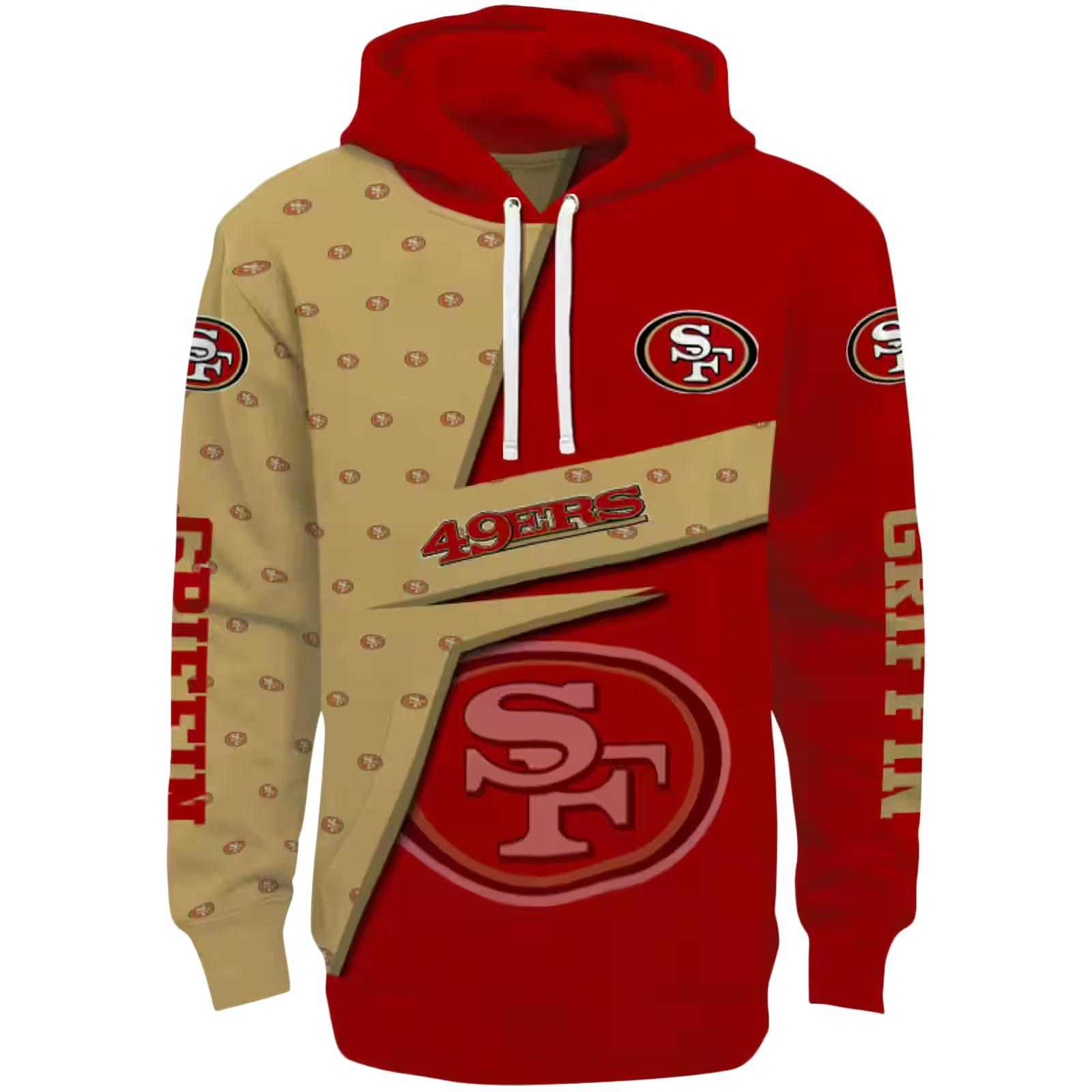 Custom San Francisco 49ers Abstract Shape Red Hoodie