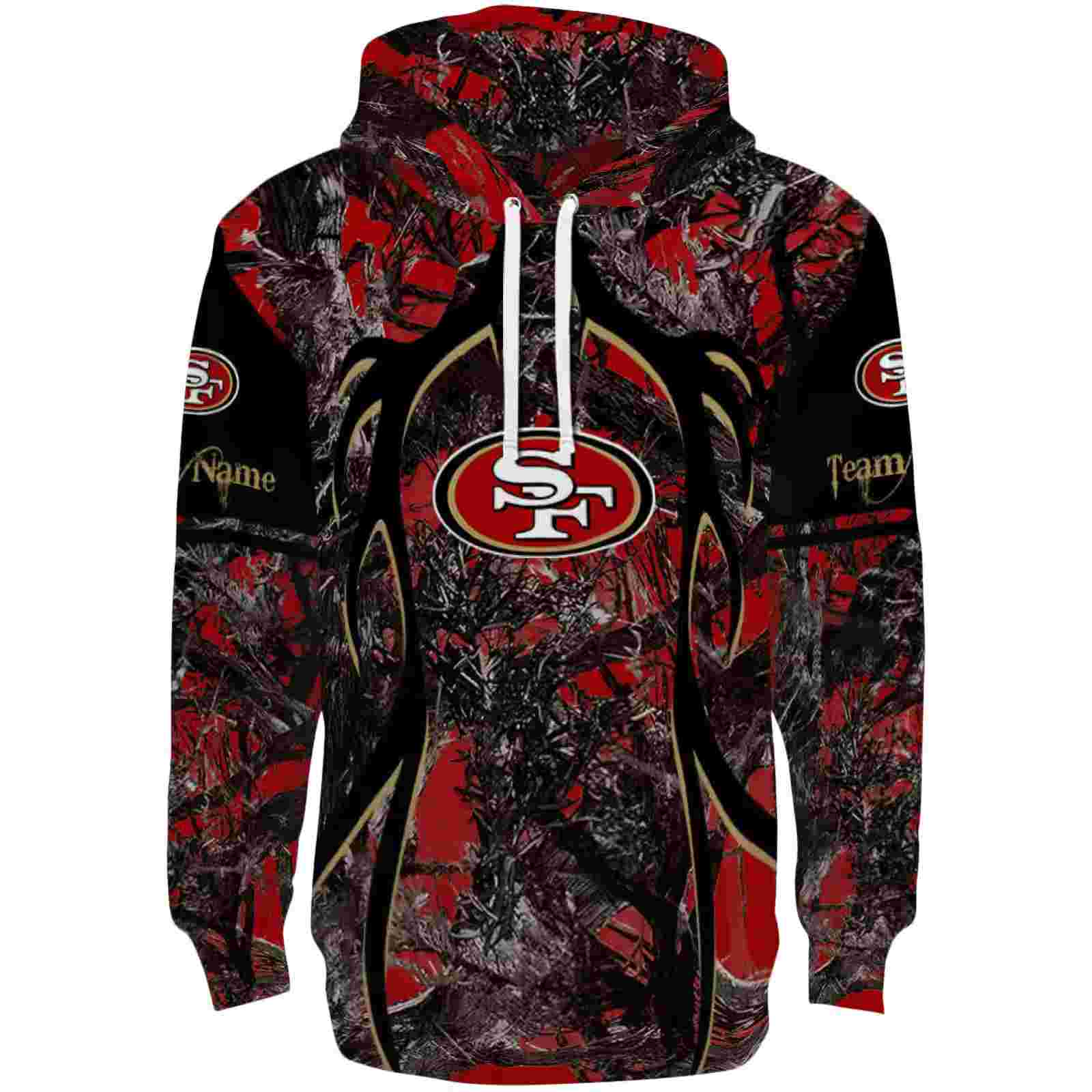 Custom San Francisco 49ers Hunting Theme Red Black Hoodie