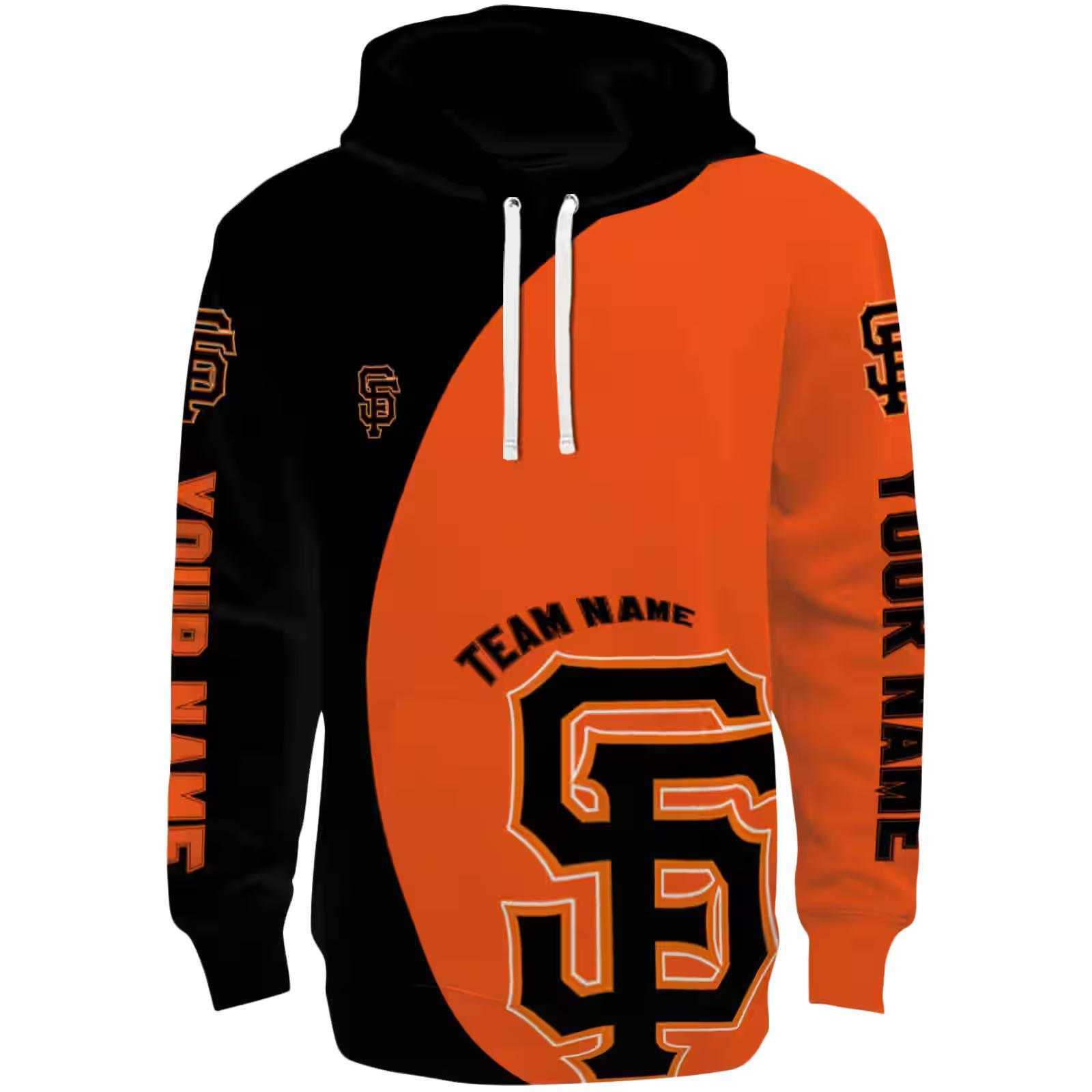 Custom San Francisco Giants Minimalist Design Orange Black Hoodie