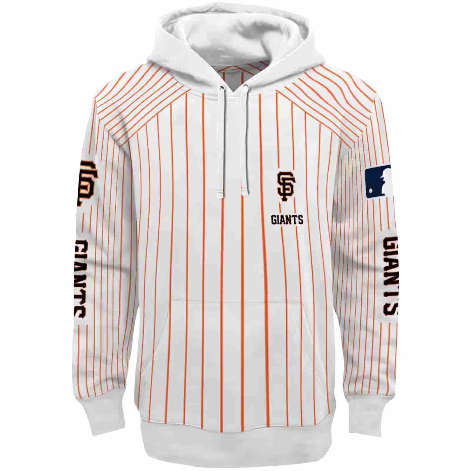 Custom San Francisco Giants Pinstripe Pattern Orange White Hoodie