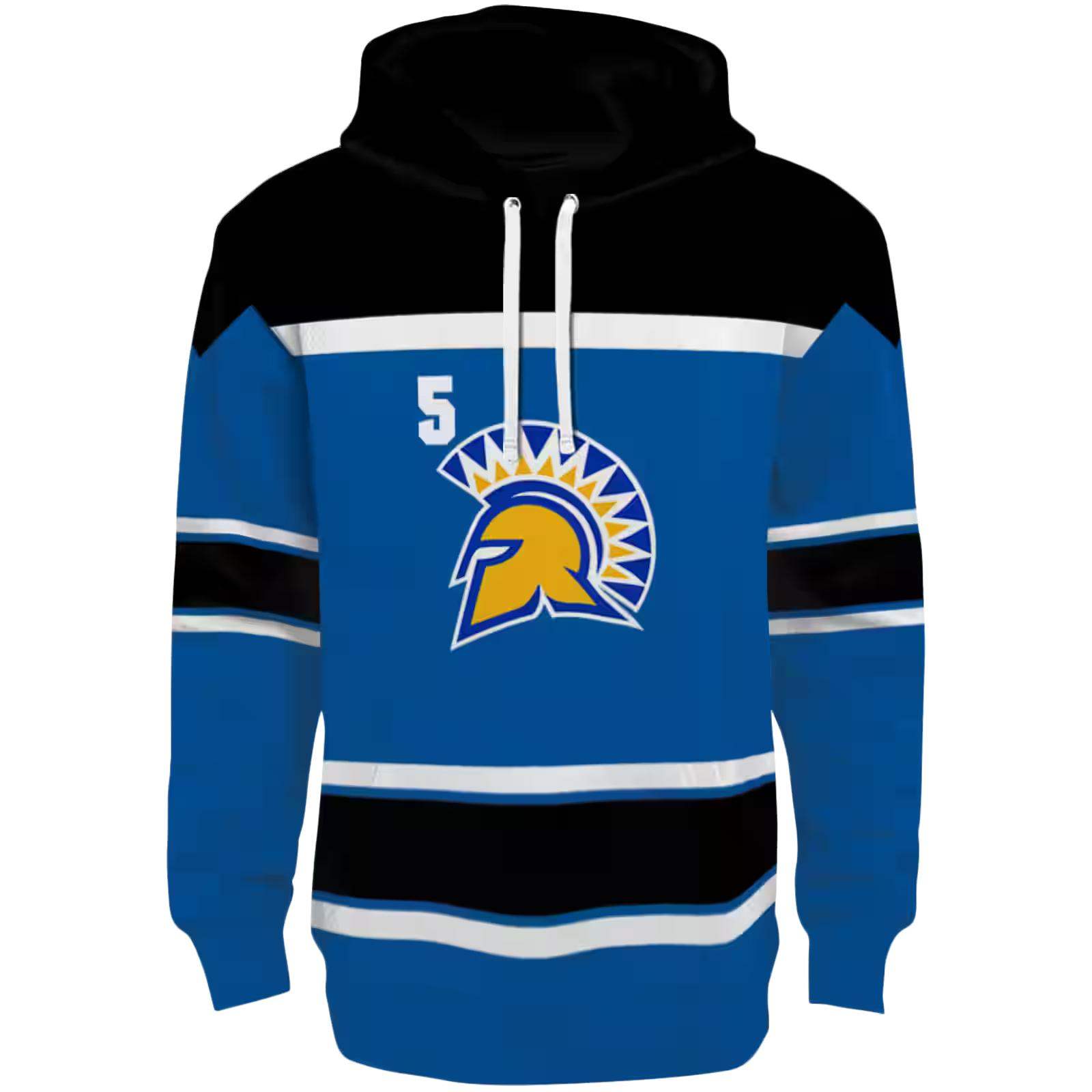 Custom San Jose State Spartans Striped Pattern Blue Hoodie