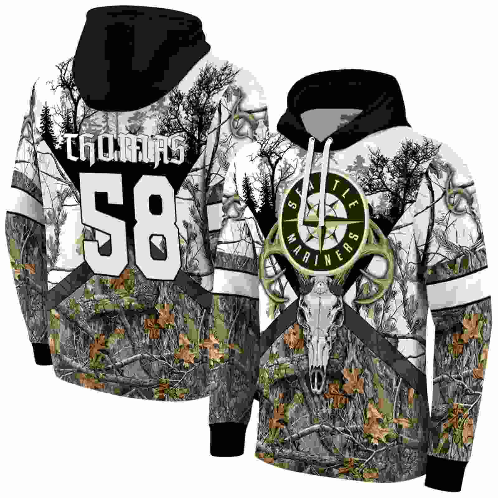 custom seattle mariners forest silhouette hoodie fashion forward