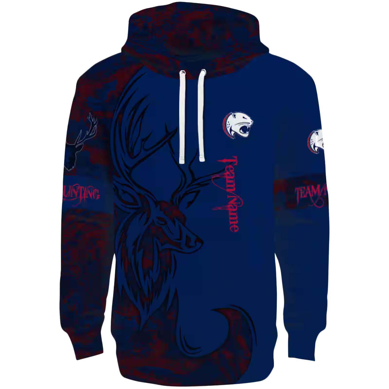 Custom South Alabama Jaguars Deer Silhouette Blue Hoodie