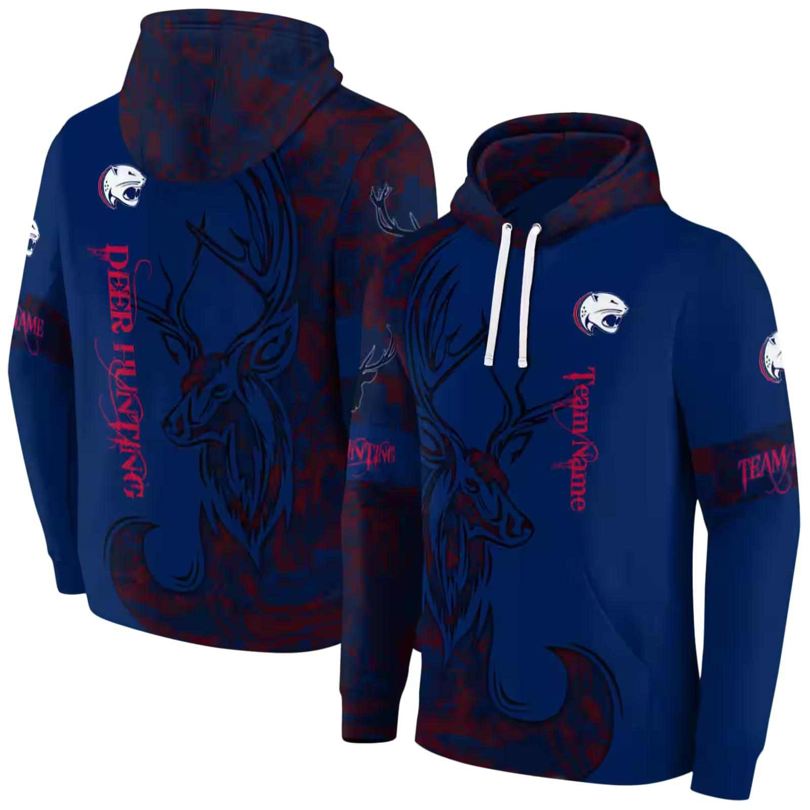 custom south alabama jaguars deer silhouette blue hoodie fashion forward