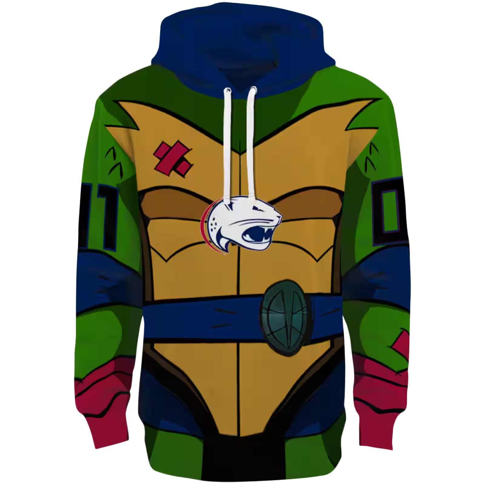 Custom South Alabama Jaguars Superhero Armor Blue Green Hoodie