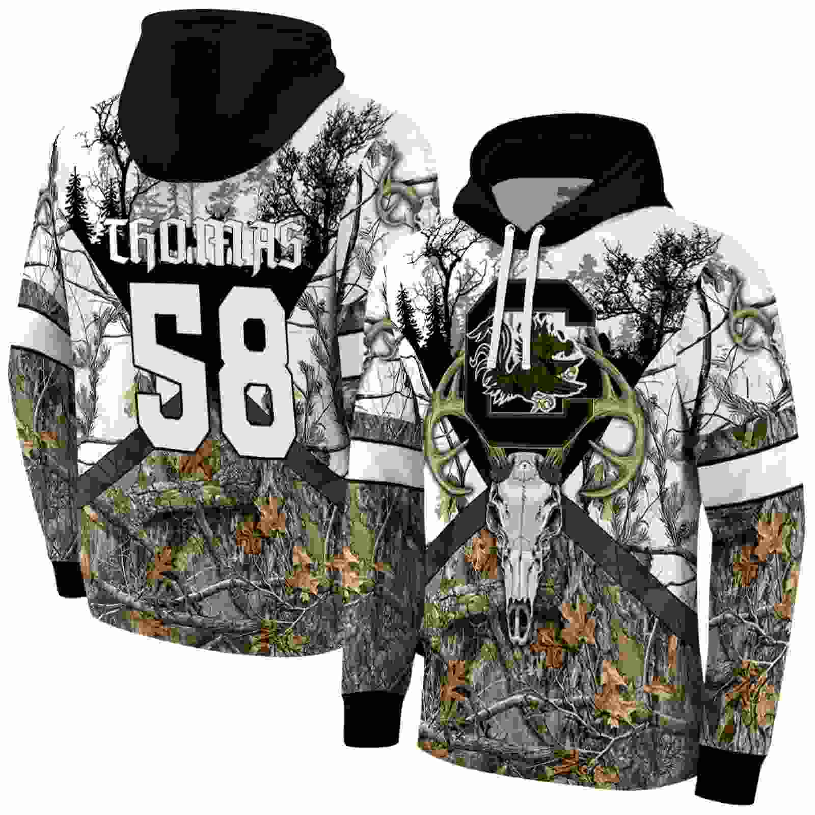 custom south carolina gamecocks forest silhouette hoodie fashion forward