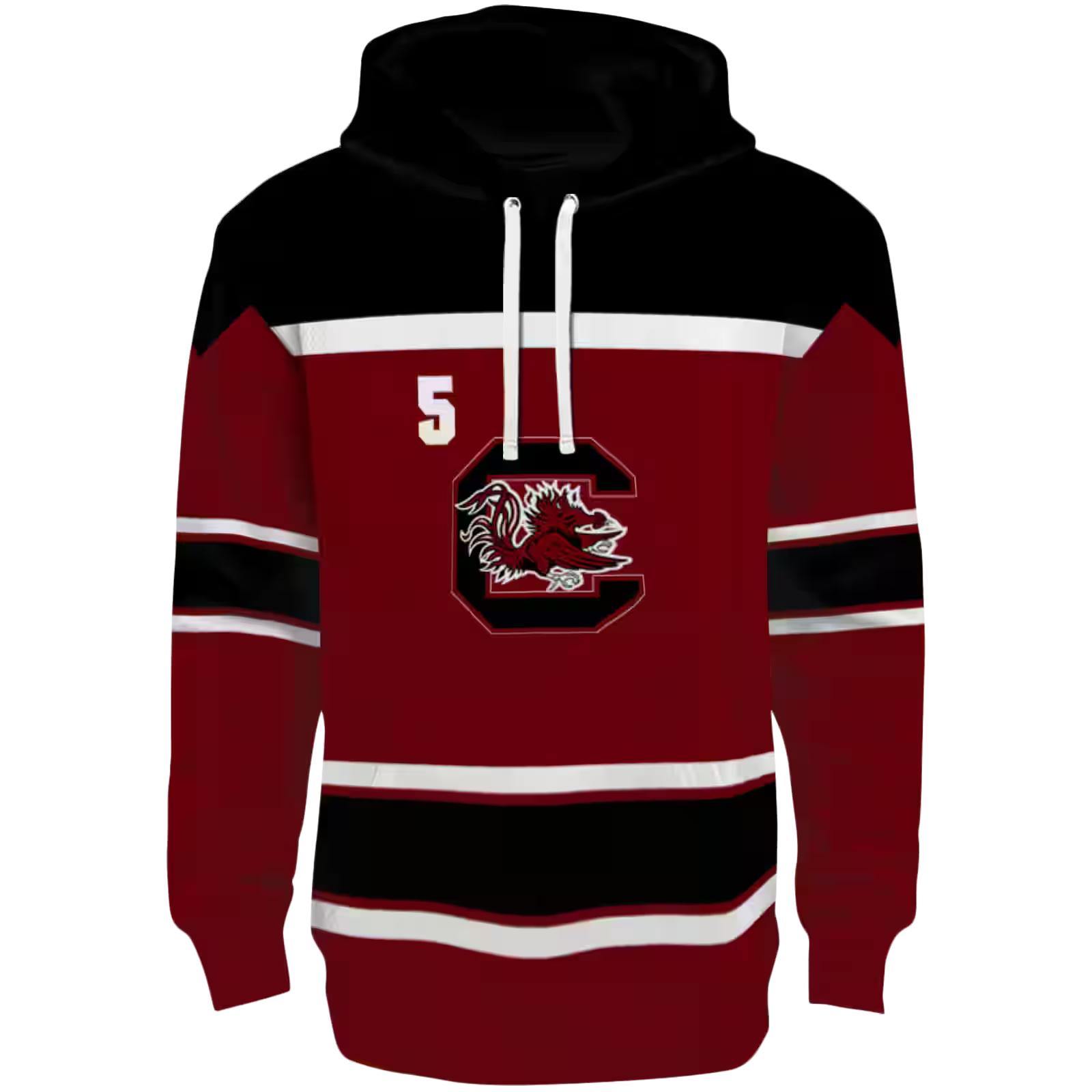 Custom South Carolina Gamecocks Striped Pattern Garnet Hoodie