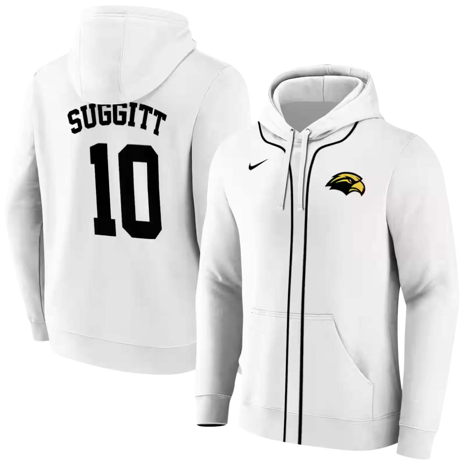 custom southern miss golden eagles sporty stripe white hoodie fashion forward