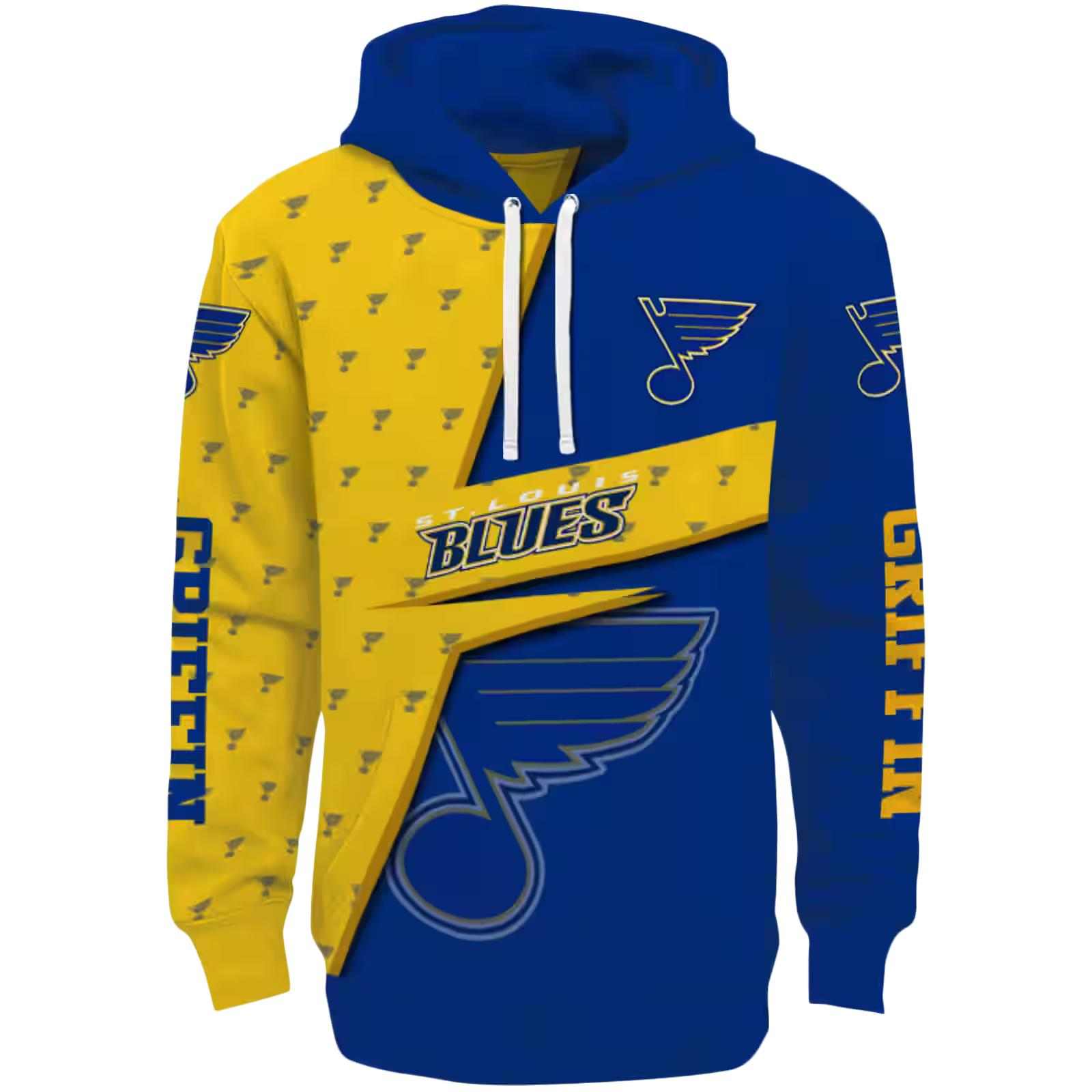 Custom St. Louis Blues Abstract Shape Blue Hoodie