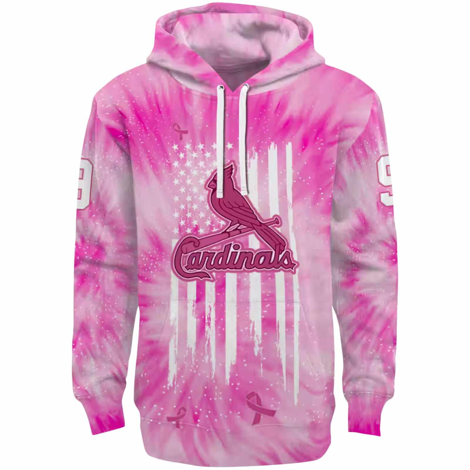 Custom St. Louis Cardinals Cancer Support Pink Hoodie