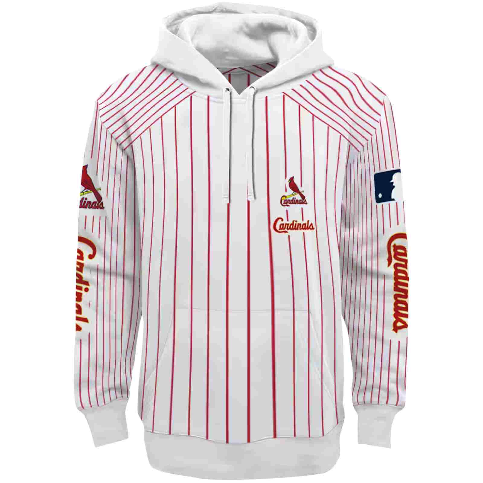 Custom St. Louis Cardinals Pinstripe Pattern Red White Hoodie