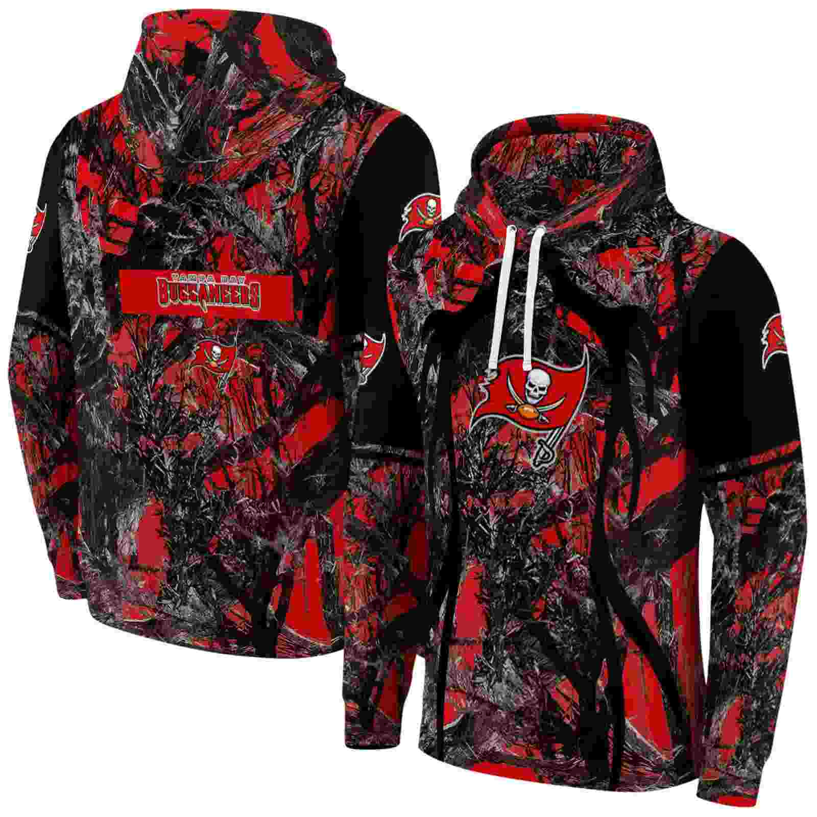 custom tampa bay buccaneers hunting theme red black hoodie fashion forward