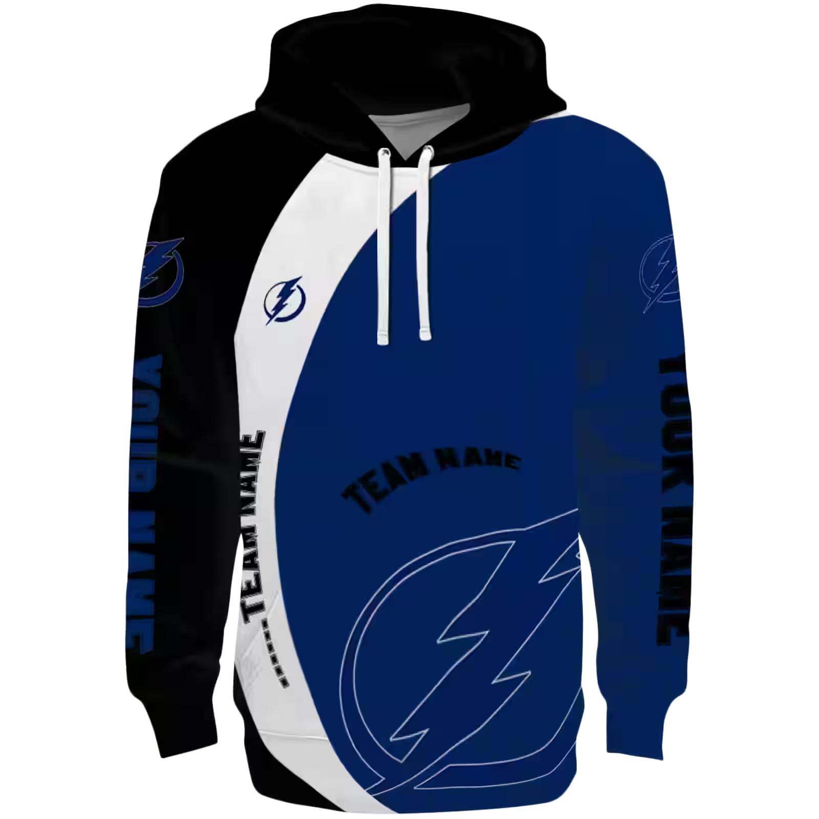 Custom Tampa Bay Lightning Minimalist Design Blue Black Hoodie