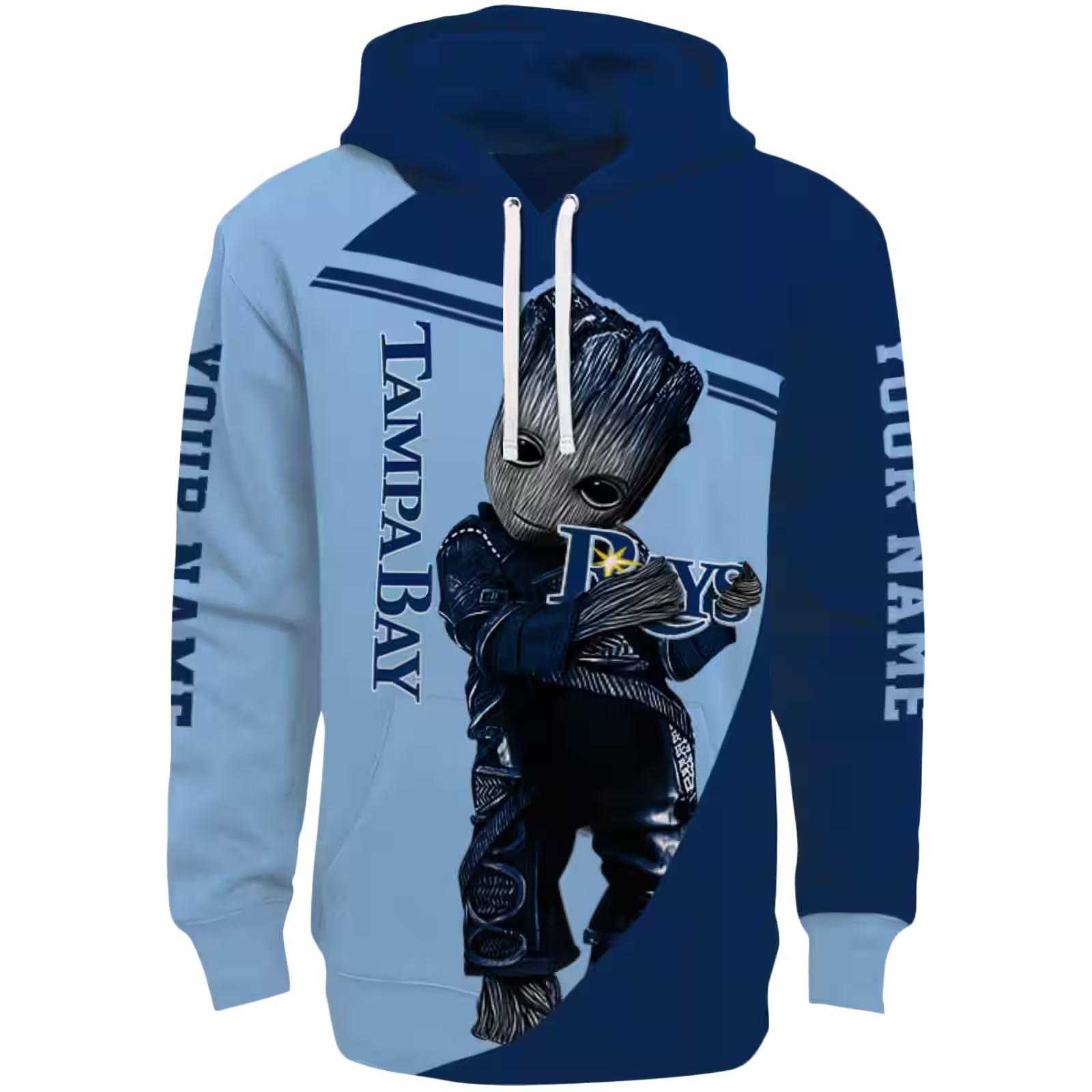 Custom Tampa Bay Rays Groot Navy Hoodie