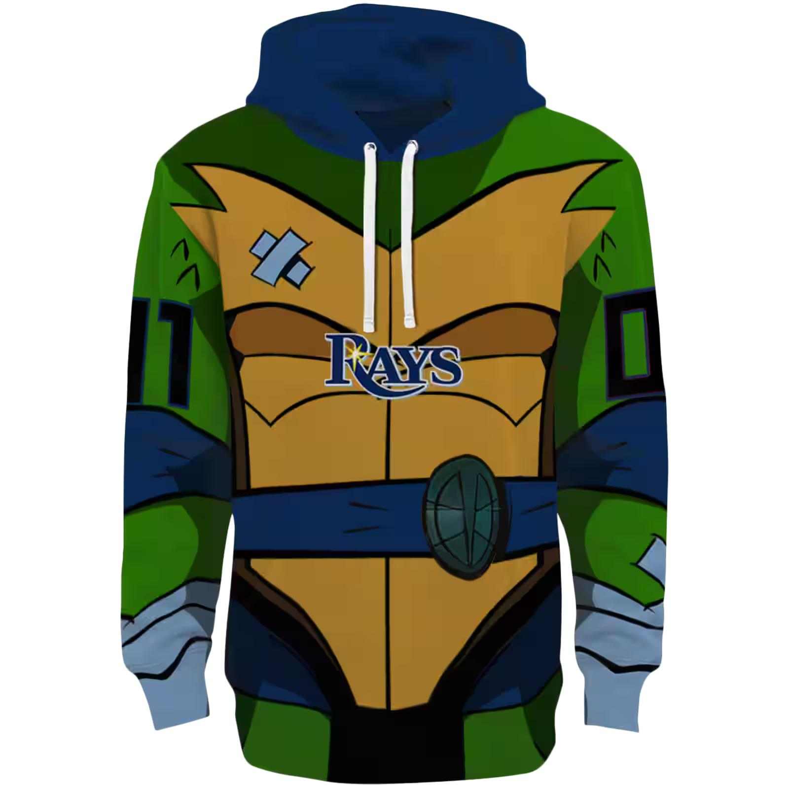 Custom Tampa Bay Rays Superhero Armor Navy Green Hoodie