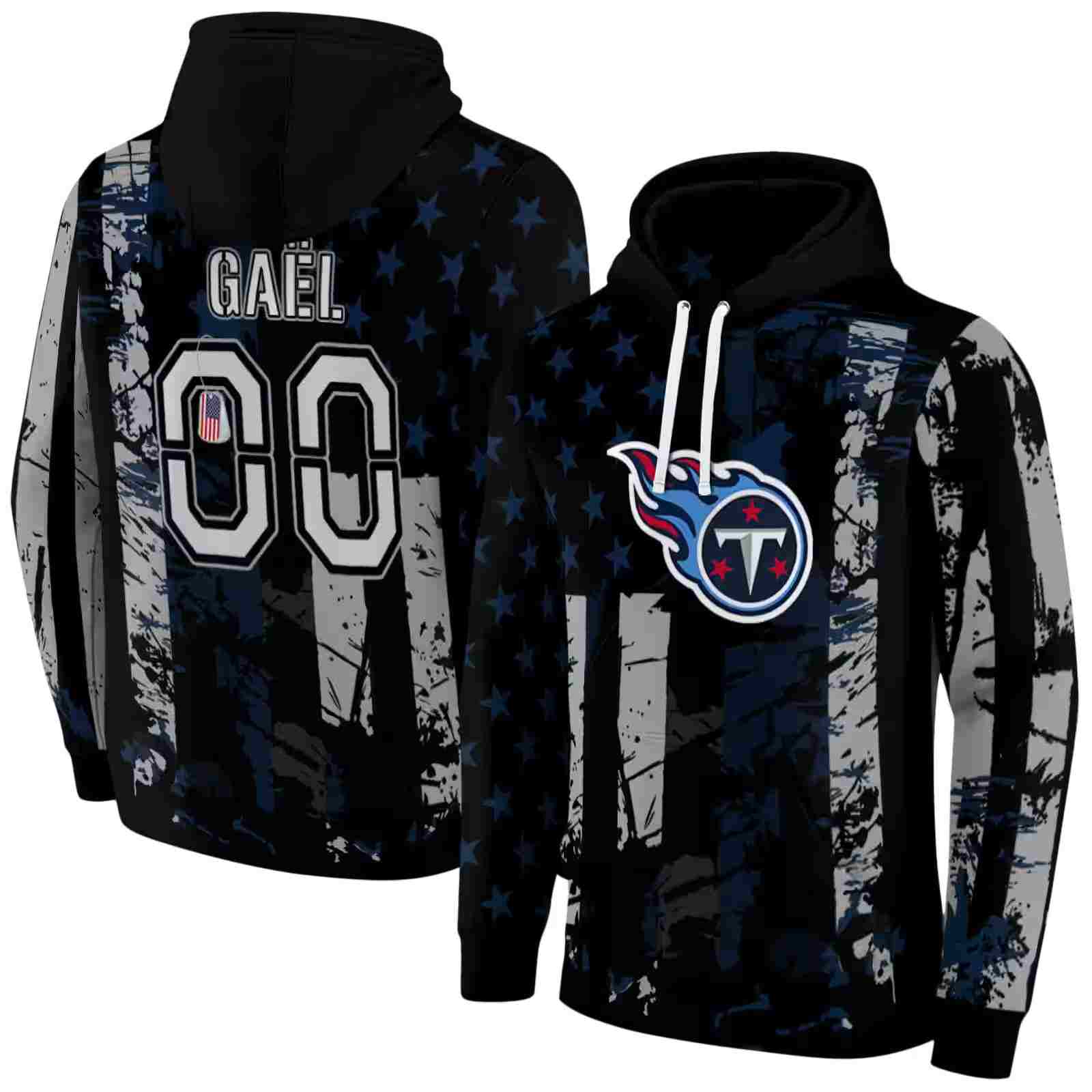 custom tennessee titans distressed flag navy black hoodie fashion forward