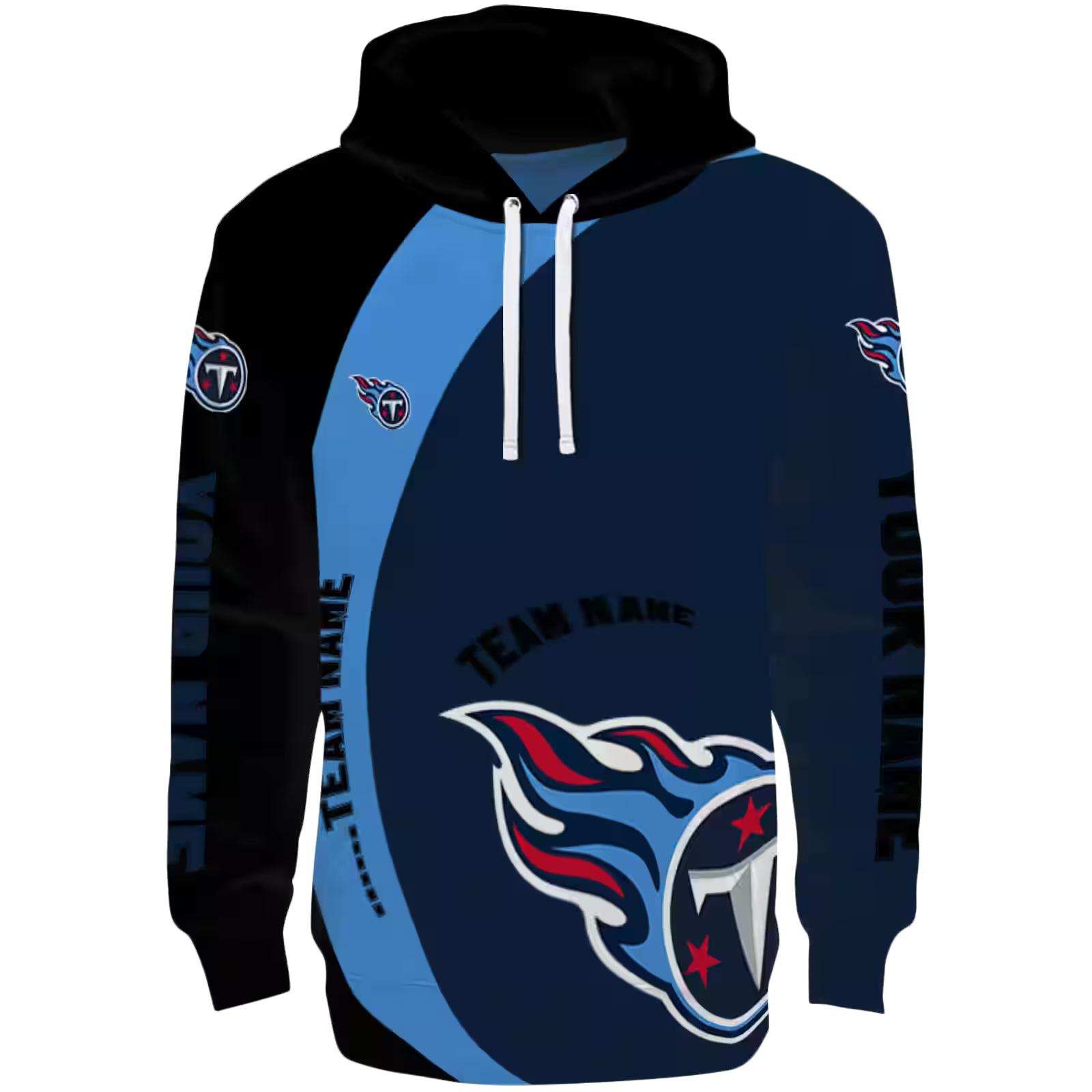 Custom Tennessee Titans Minimalist Design Navy Black Hoodie