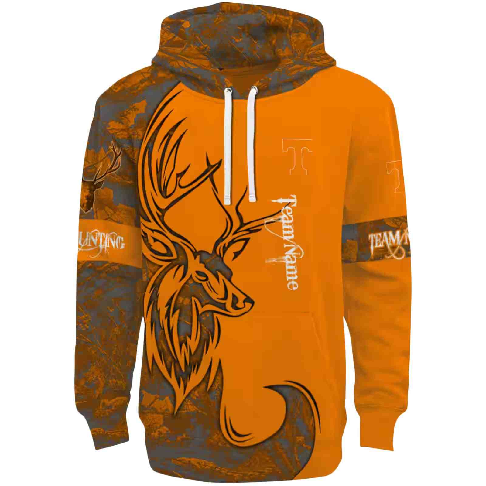 Custom Tennessee Volunteers Deer Silhouette Orange Hoodie