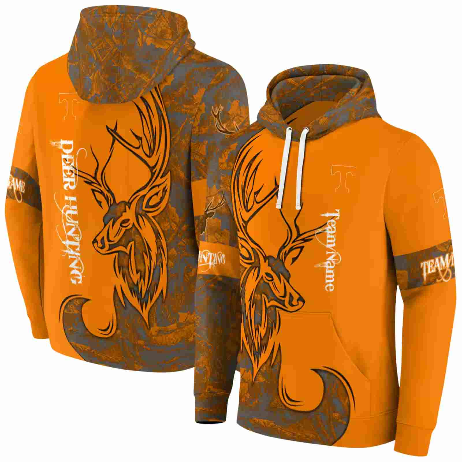 custom tennessee volunteers deer silhouette orange hoodie fashion forward