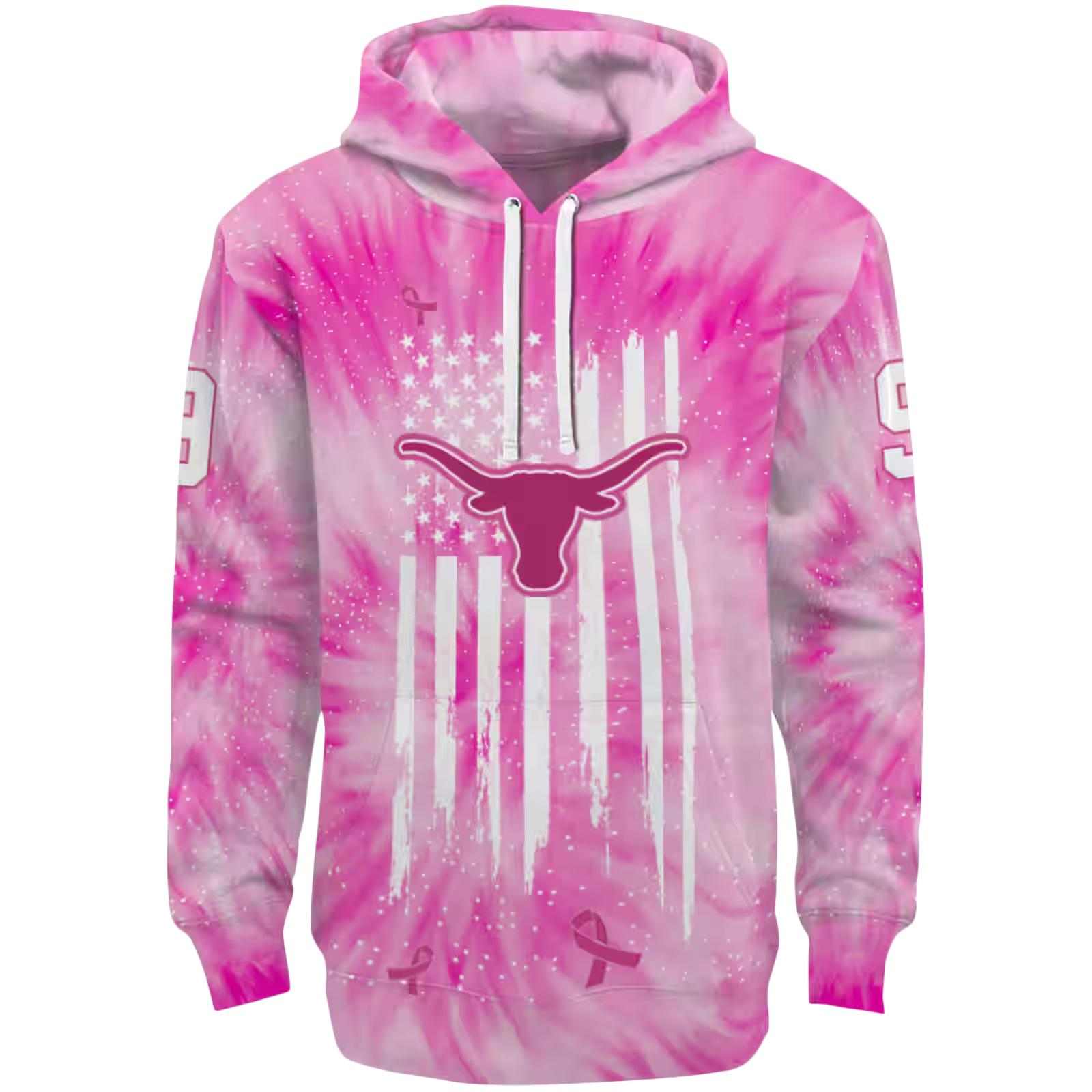 Custom Texas Longhorns Cancer Support Pink Hoodie