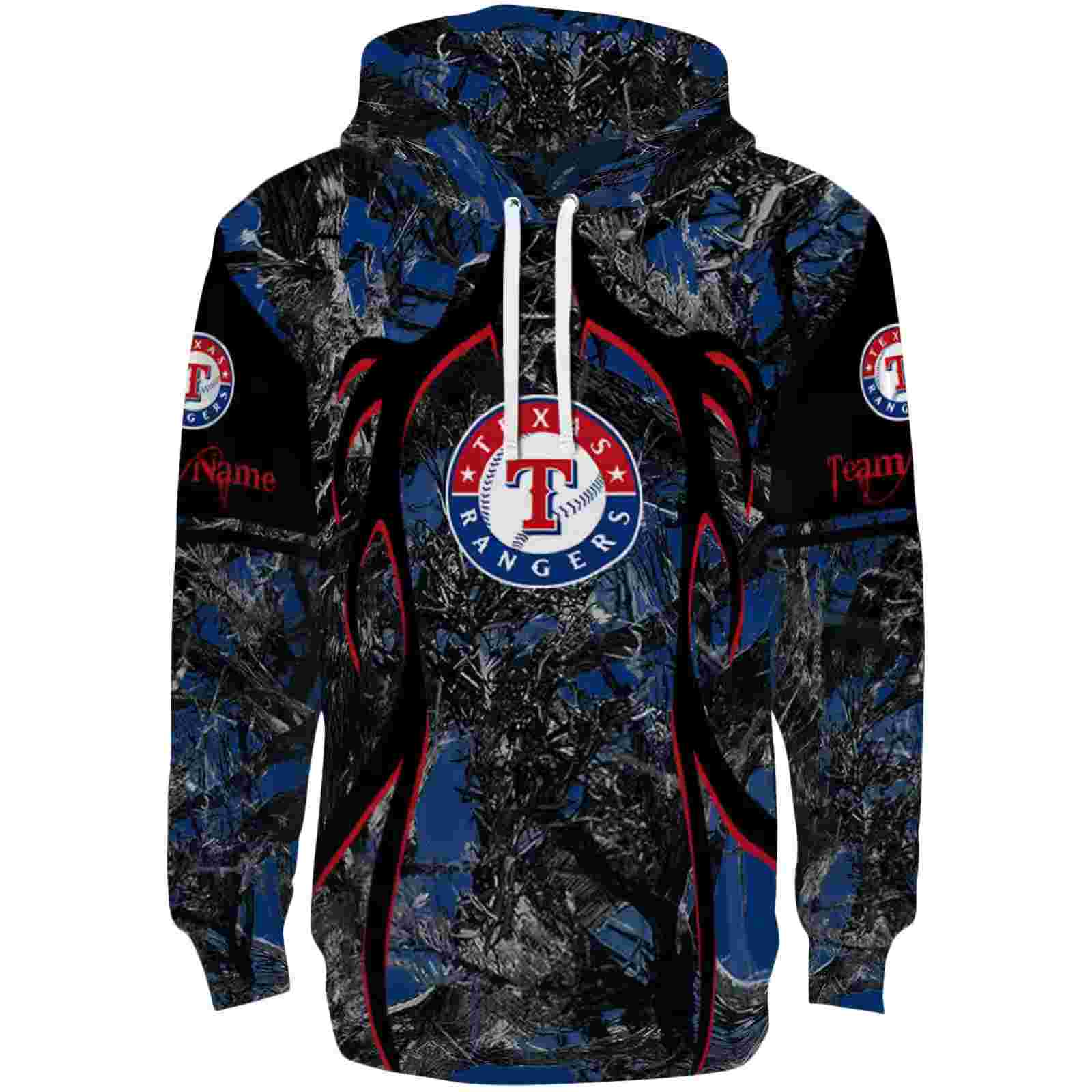 Custom Texas Rangers Hunting Theme Blue Black Hoodie