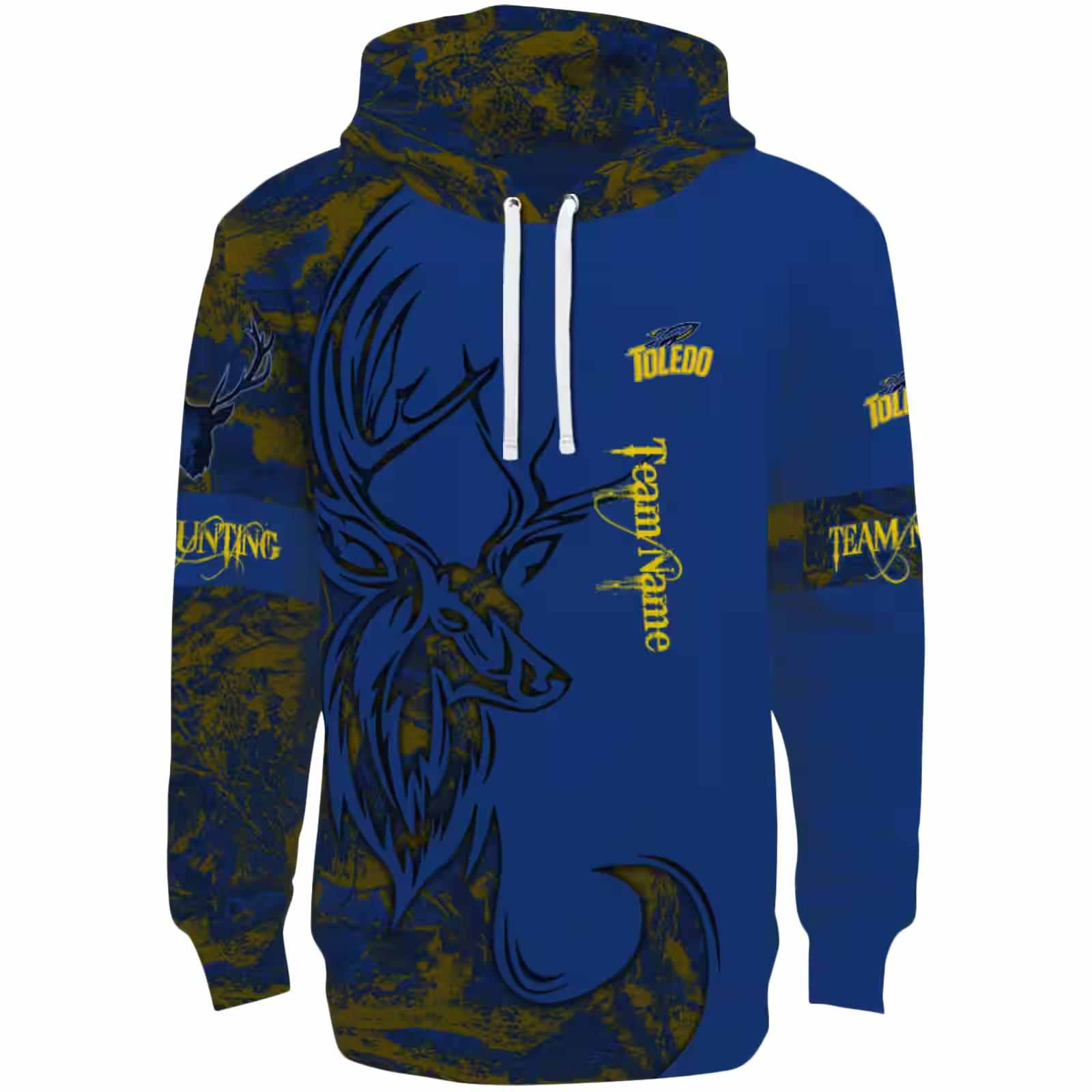 Custom Toledo Rockets Deer Silhouette Blue Hoodie