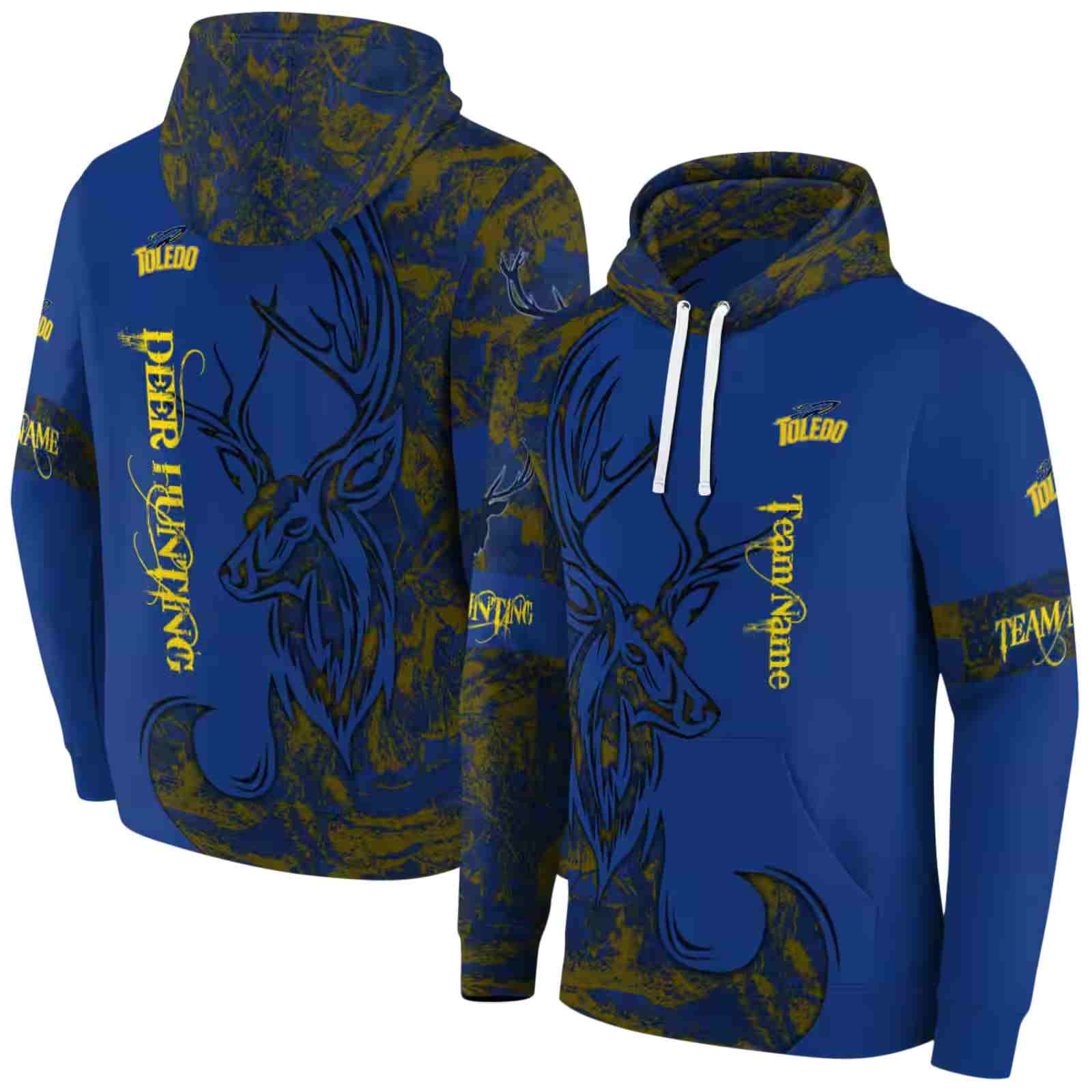 custom toledo rockets deer silhouette blue hoodie fashion forward