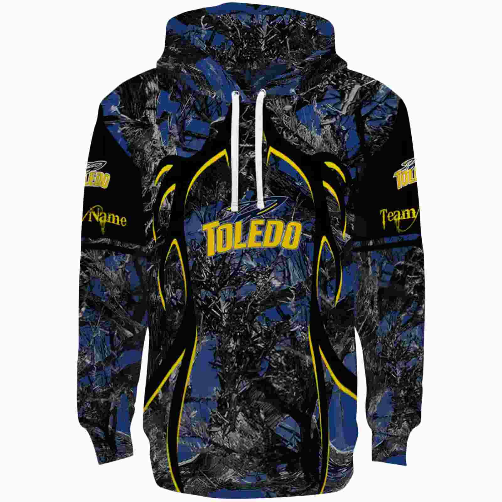 Custom Toledo Rockets Hunting Theme Blue Black Hoodie