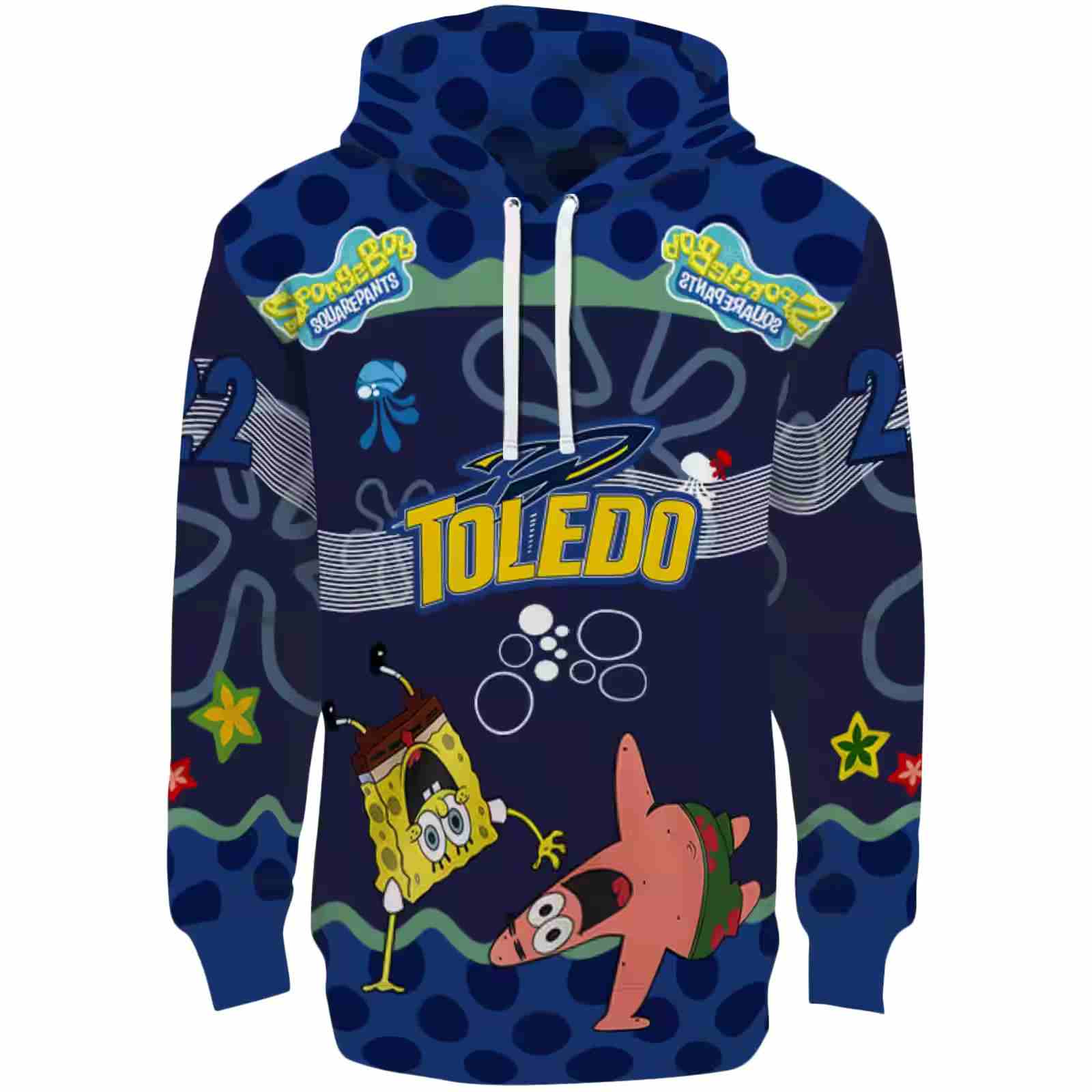 Custom Toledo Rockets Spongebob Patrick Star Blue Navy Hoodie