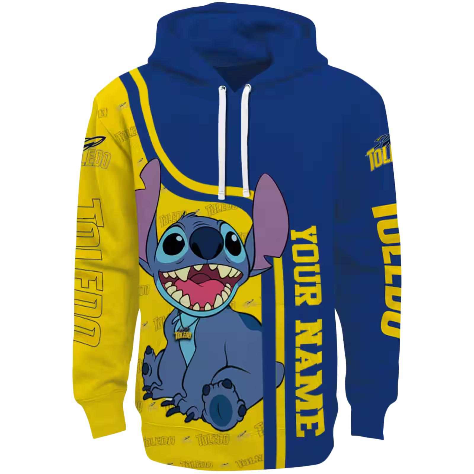 Custom Toledo Rockets Stitch Blue Hoodie