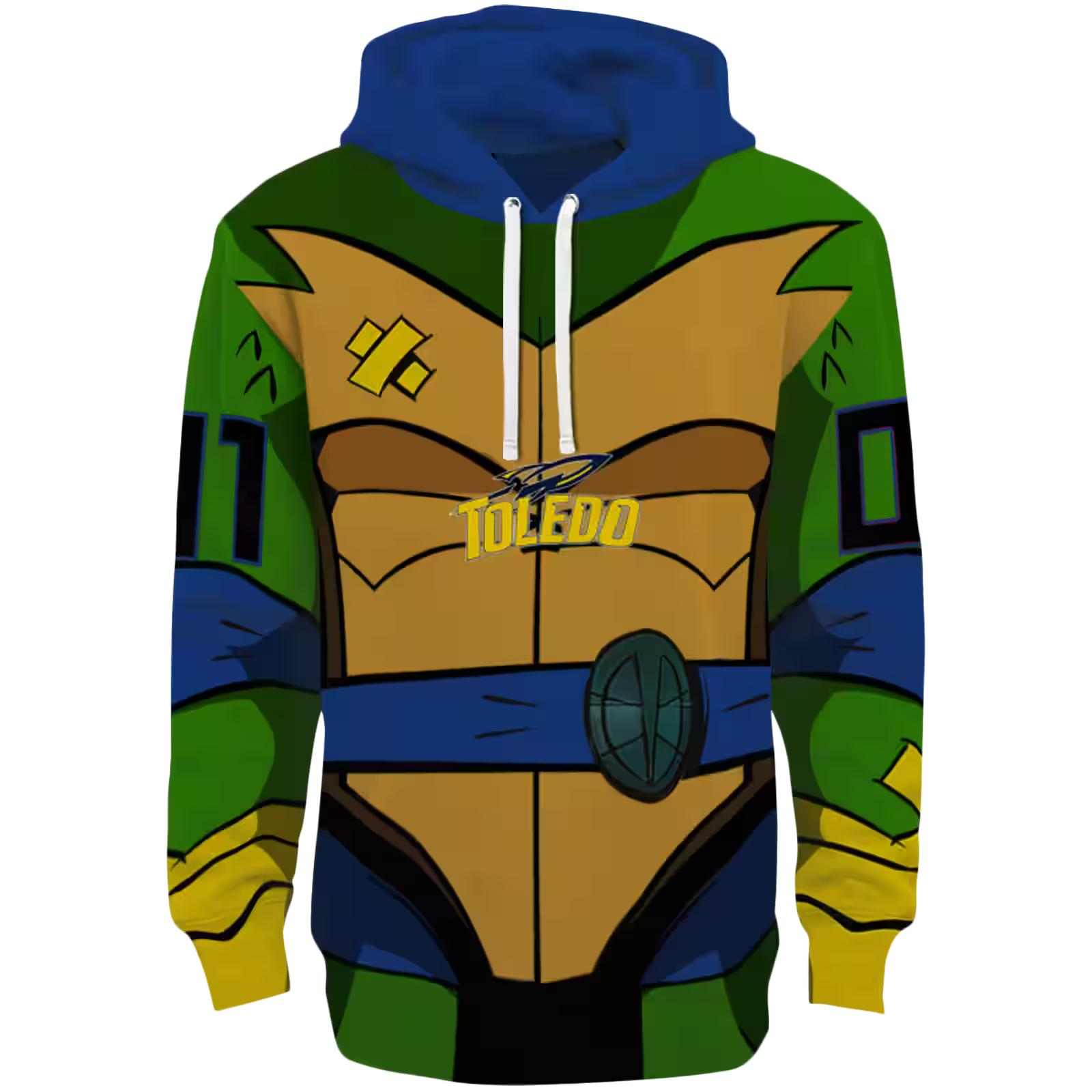 Custom Toledo Rockets Superhero Armor Blue Green Hoodie