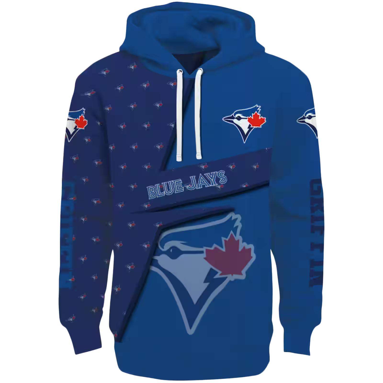 Custom Toronto Blue Jays Abstract Shape Blue Hoodie