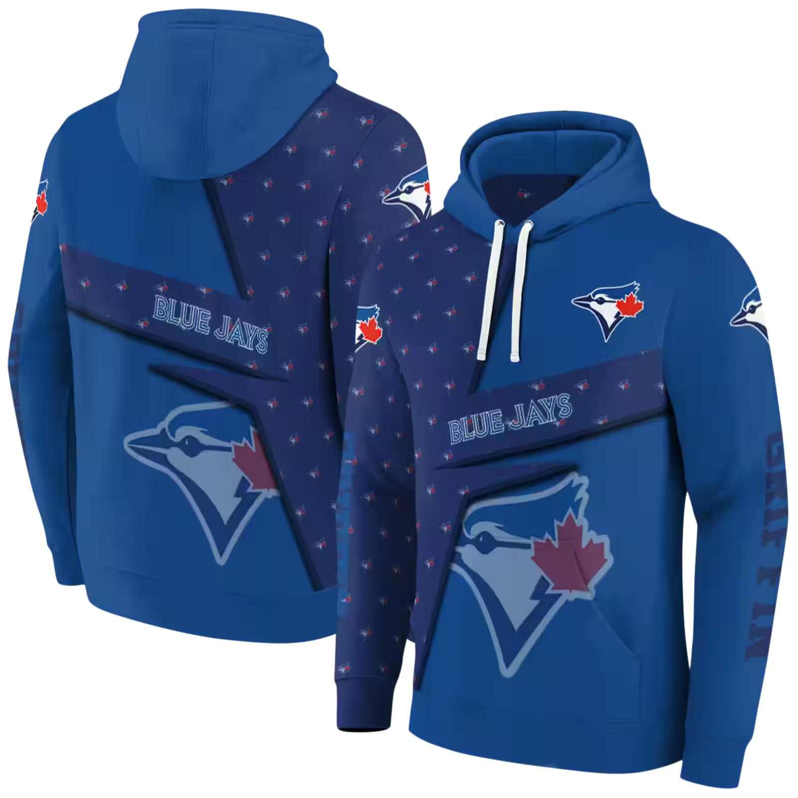 custom toronto blue jays abstract shape blue hoodie fashion forward