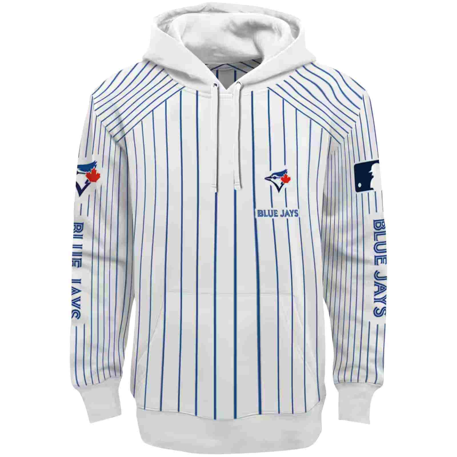 Custom Toronto Blue Jays Pinstripe Pattern Blue White Hoodie