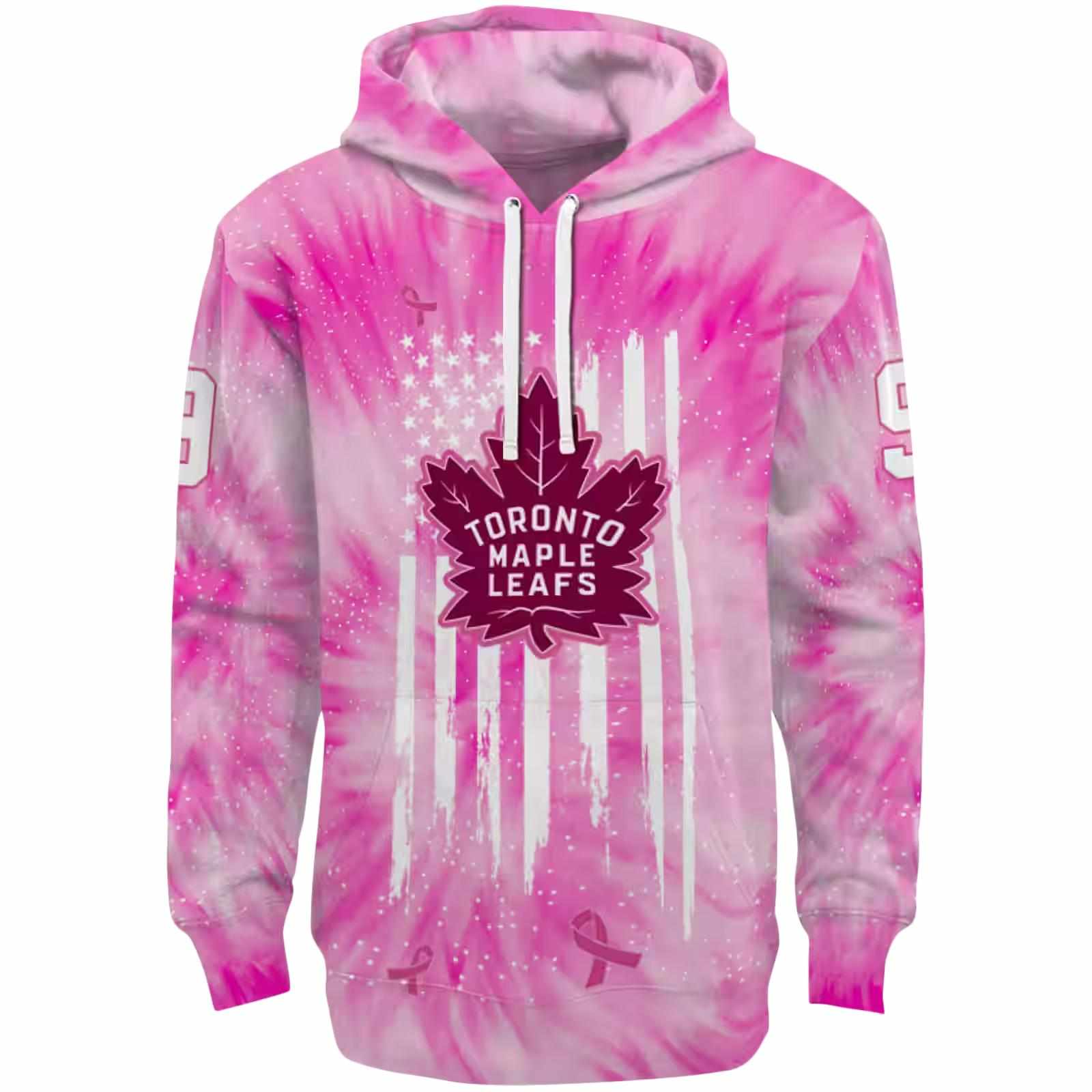 Custom Toronto Maple Leafs Cancer Support Pink Hoodie