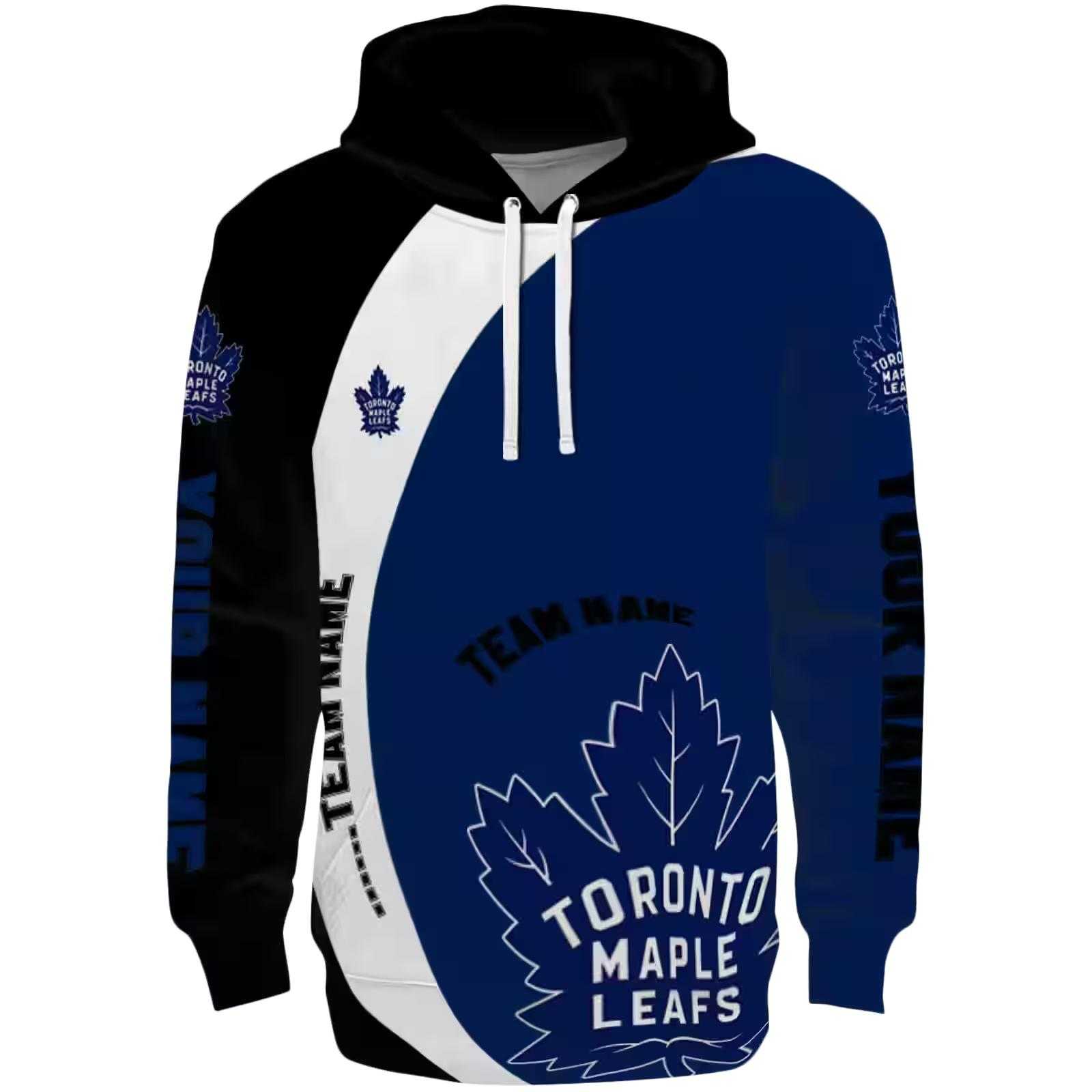 Custom Toronto Maple Leafs Minimalist Design Blue Black Hoodie