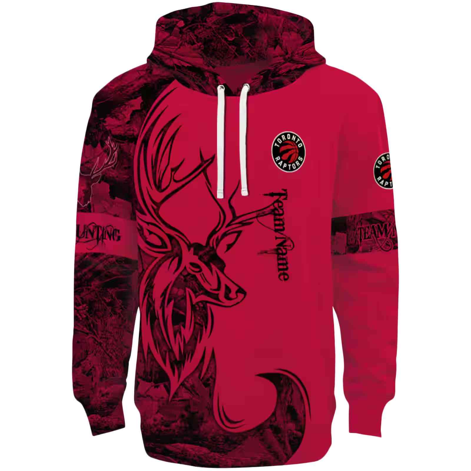 Custom Toronto Raptors Deer Silhouette Red Hoodie