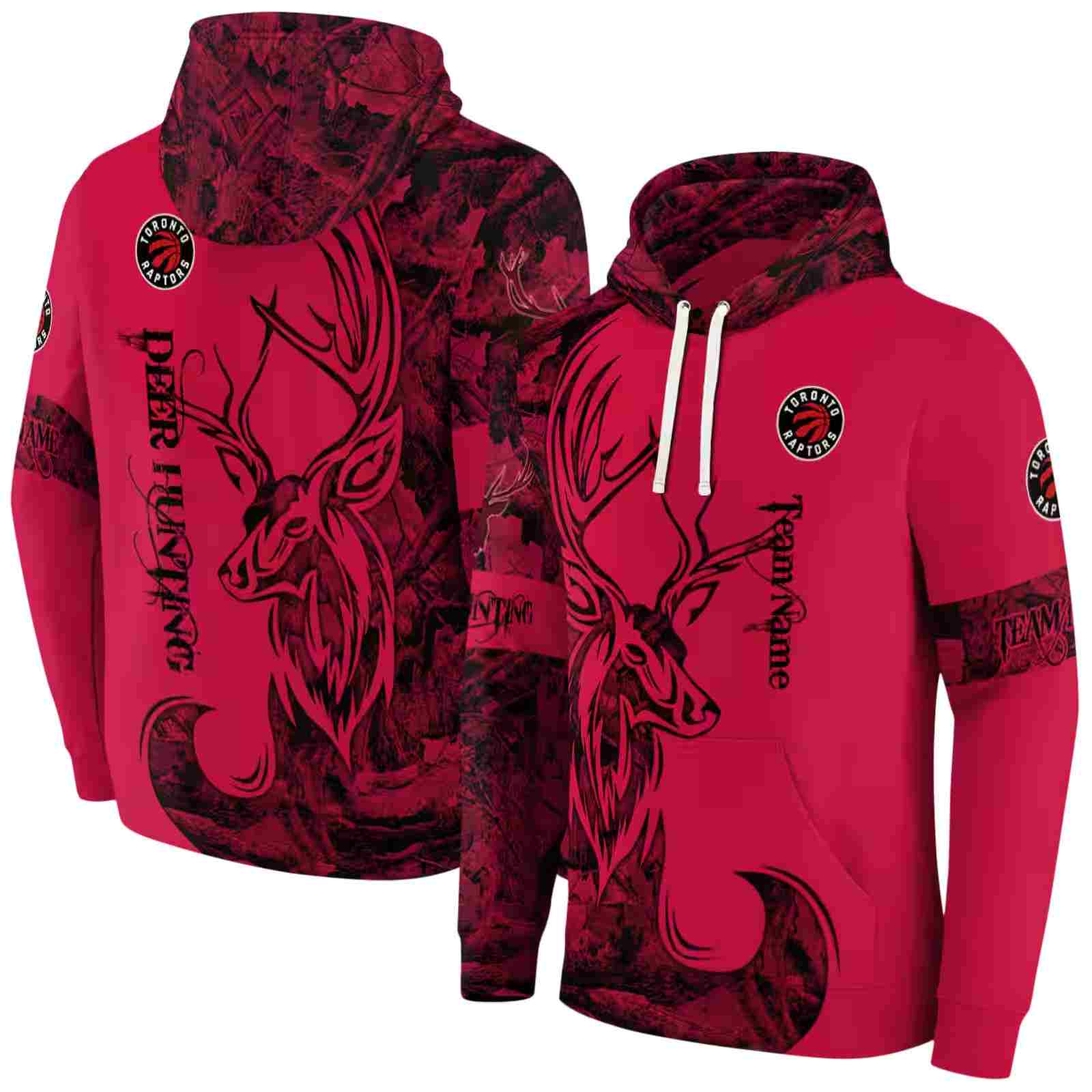 custom toronto raptors deer silhouette red hoodie fashion forward