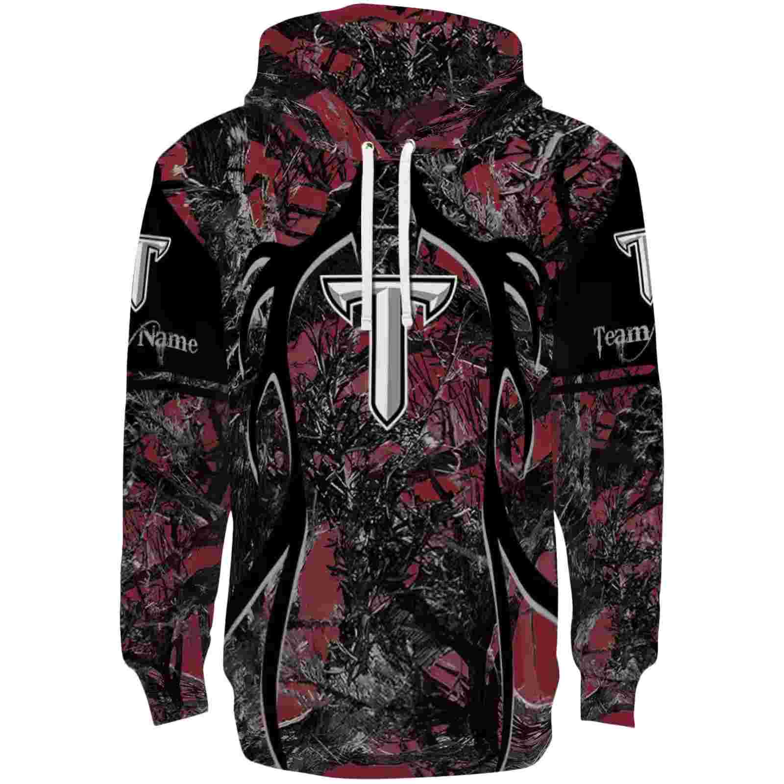 Custom Troy Trojans Hunting Theme Red Black Hoodie