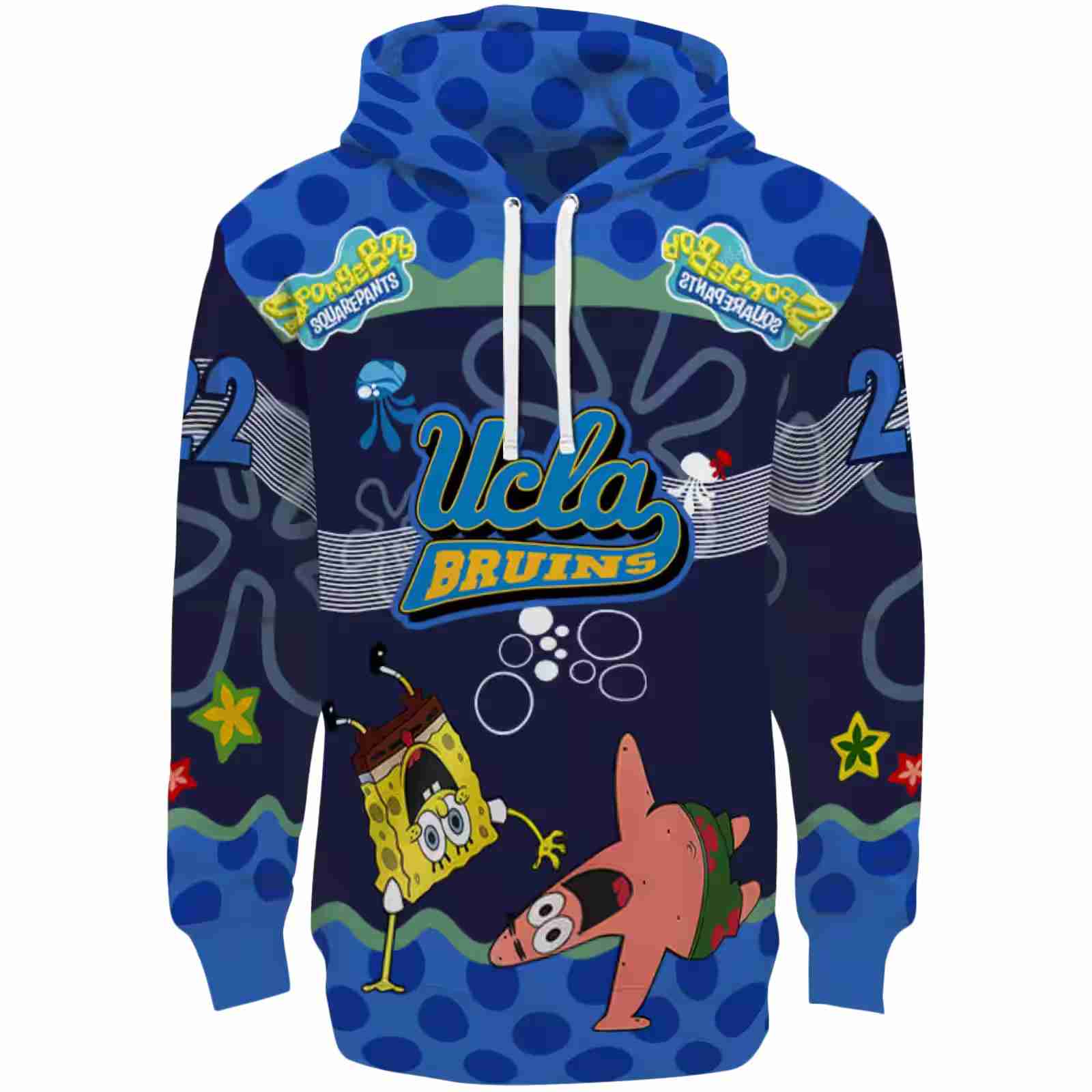 Custom UCLA Bruins Spongebob Patrick Star Blue Navy Hoodie