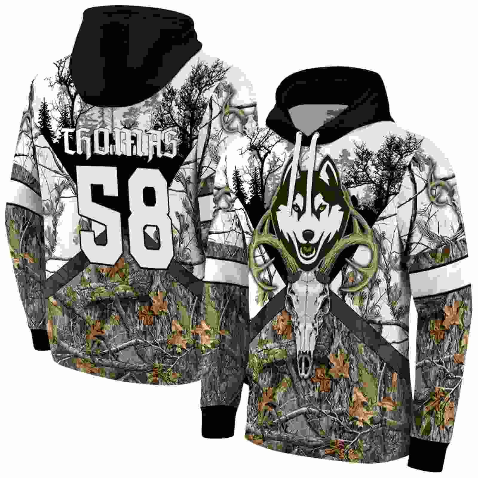 custom uconn huskies forest silhouette hoodie fashion forward