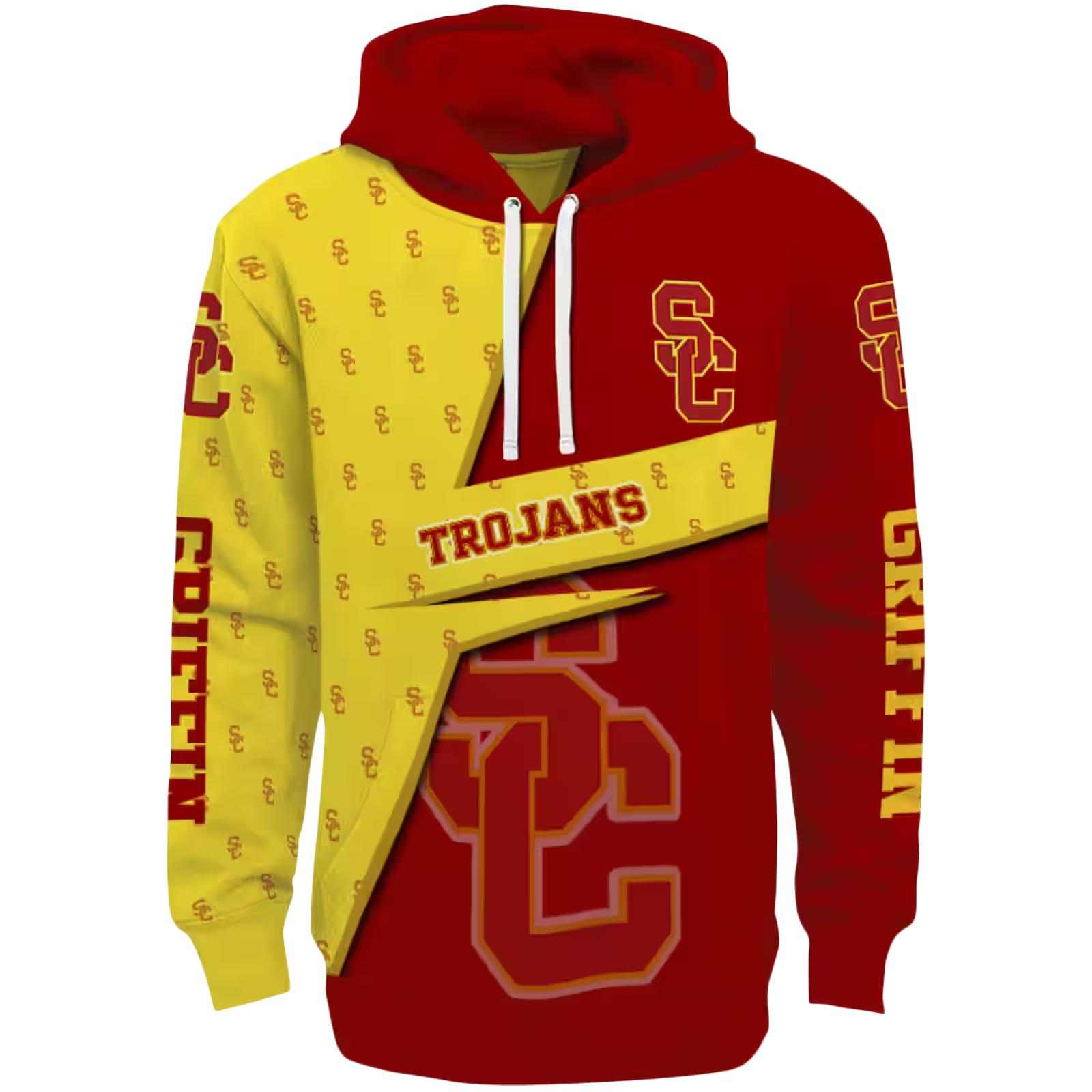 Custom USC Trojans Abstract Shape Red Hoodie