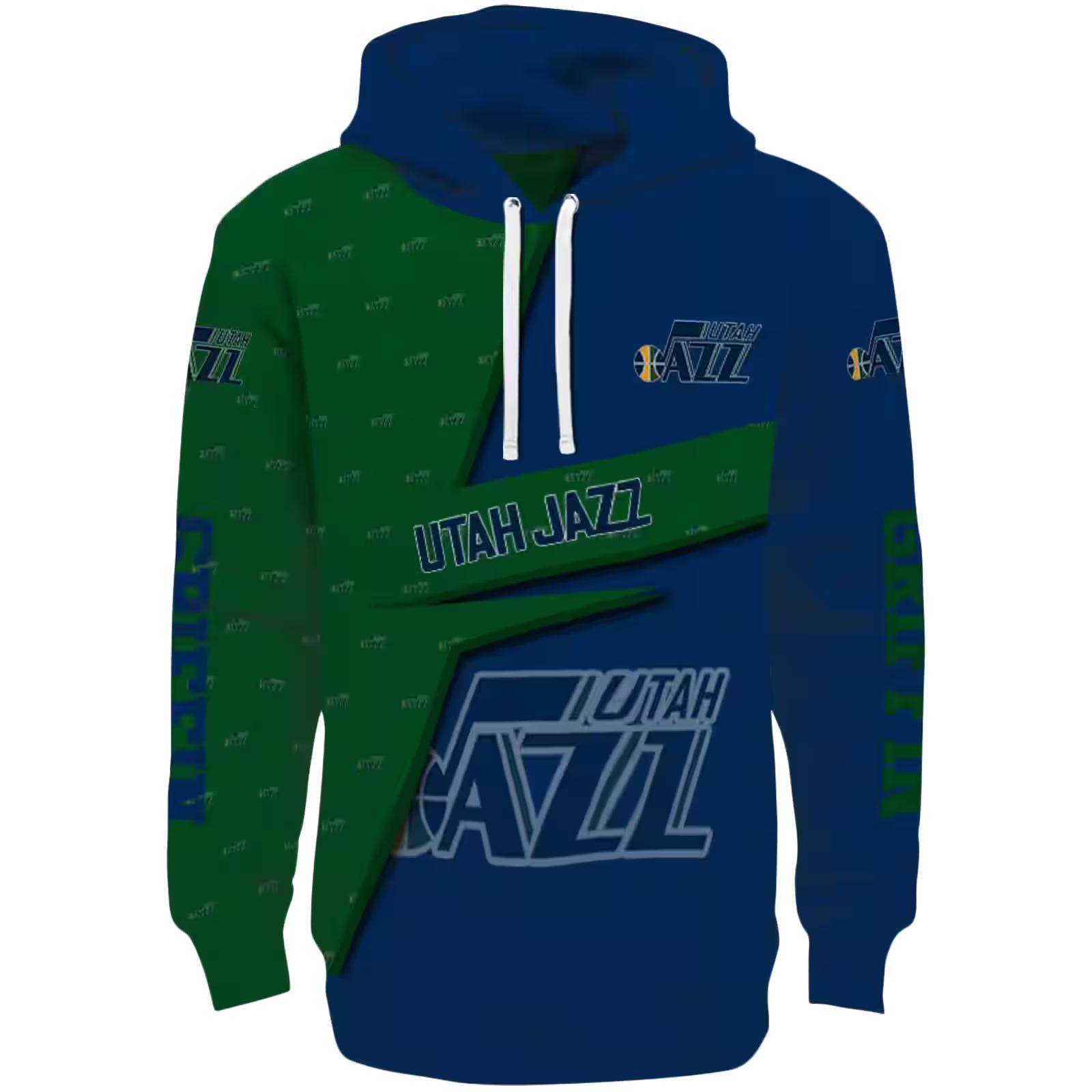 Custom Utah Jazz Abstract Shape Navy Hoodie