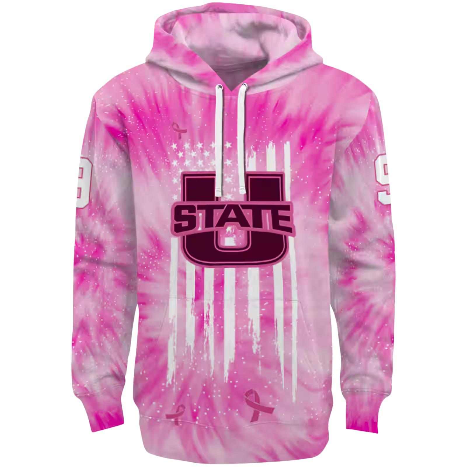 Custom Utah State Aggies Cancer Support Pink Hoodie