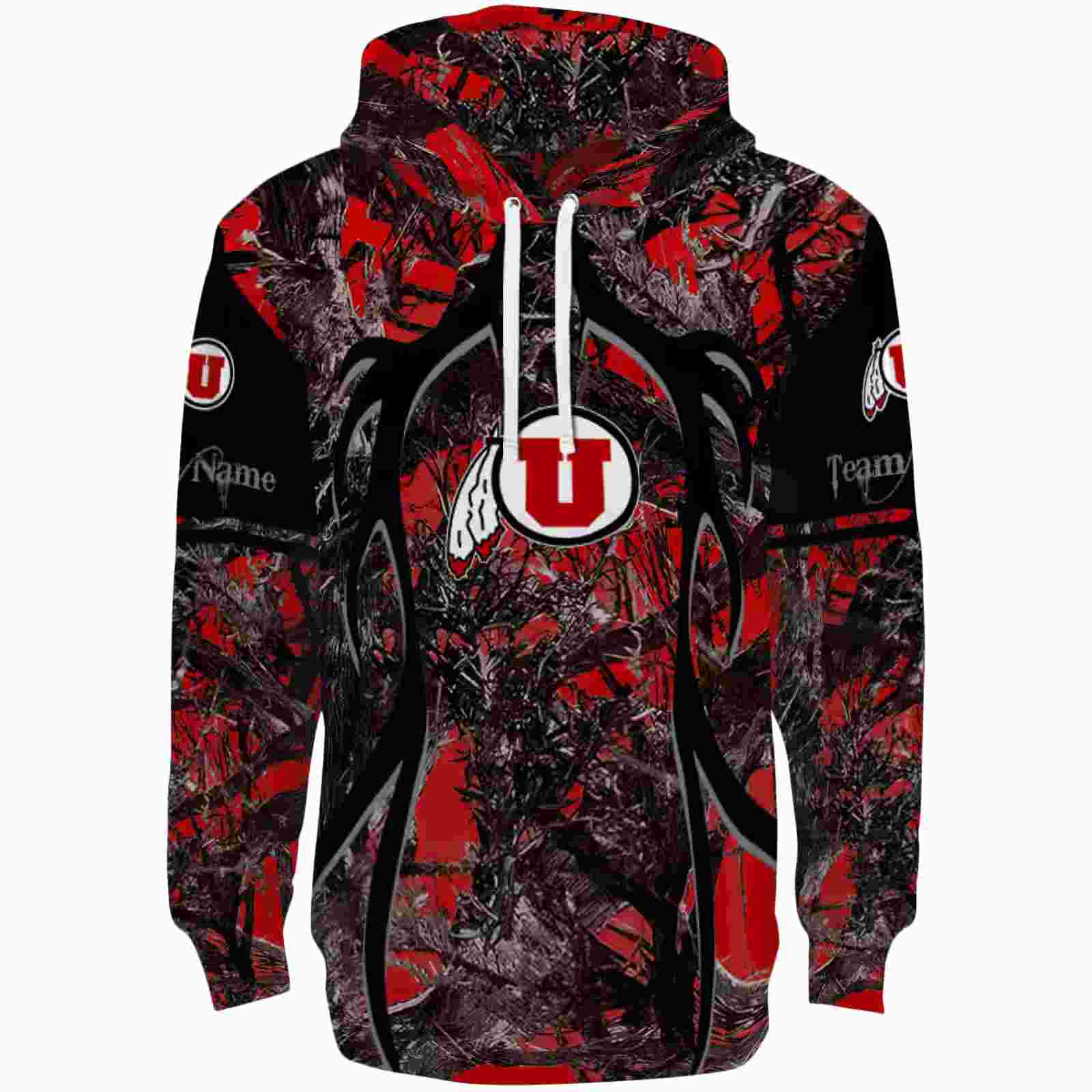 Custom Utah Utes Hunting Theme Red Black Hoodie