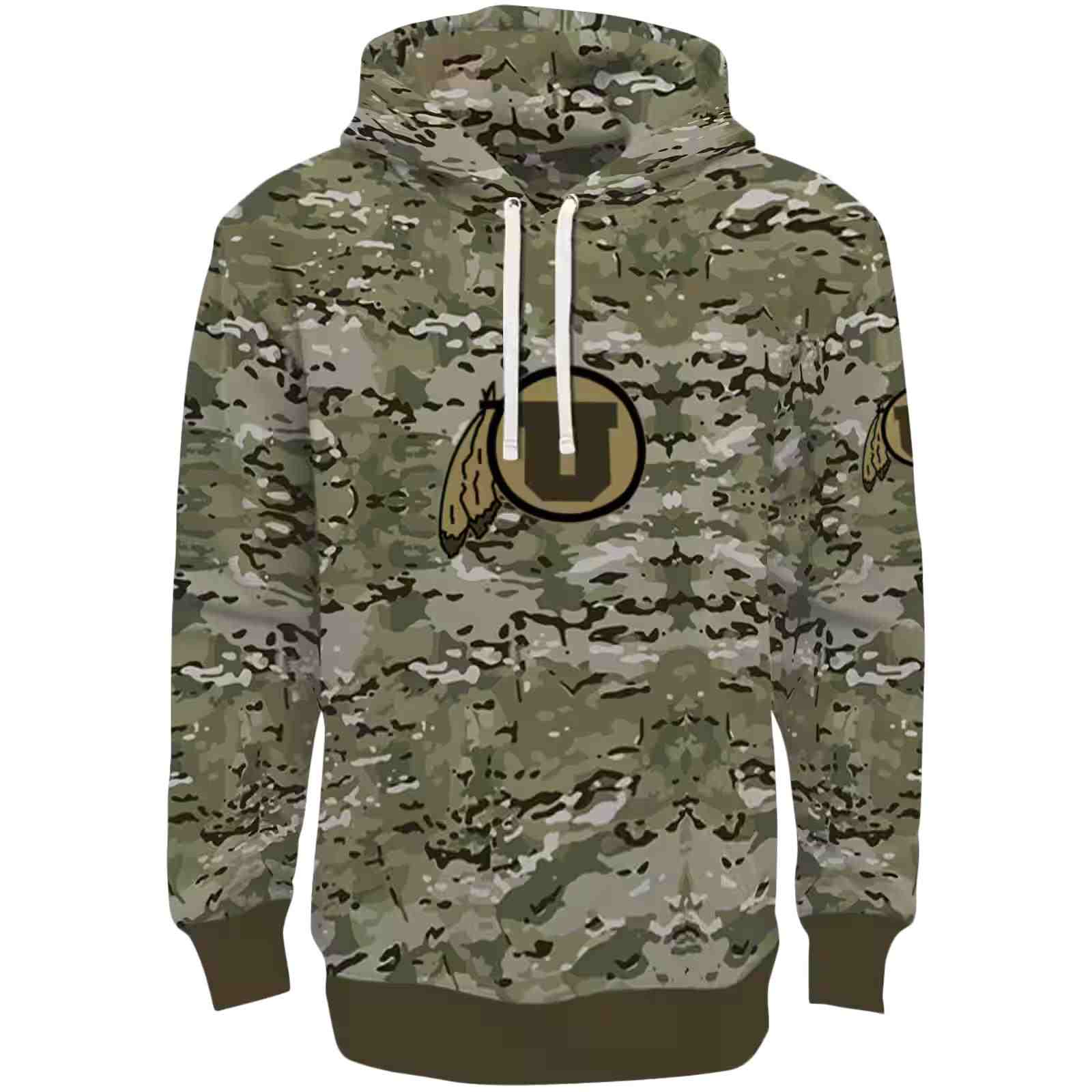 Custom Utah Utes Military Style Hoodie