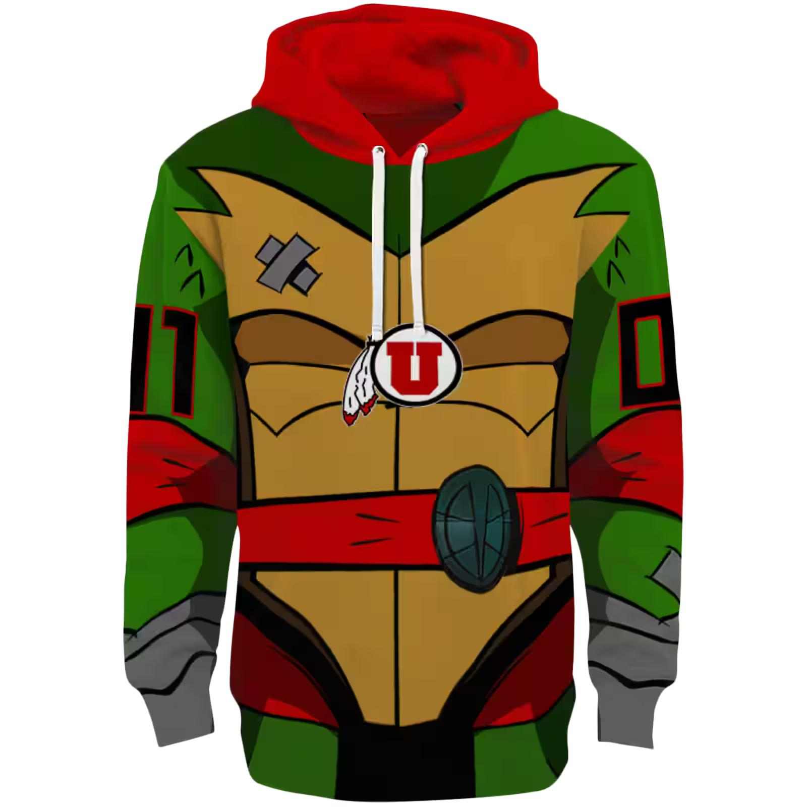 Custom Utah Utes Superhero Armor Red Green Hoodie